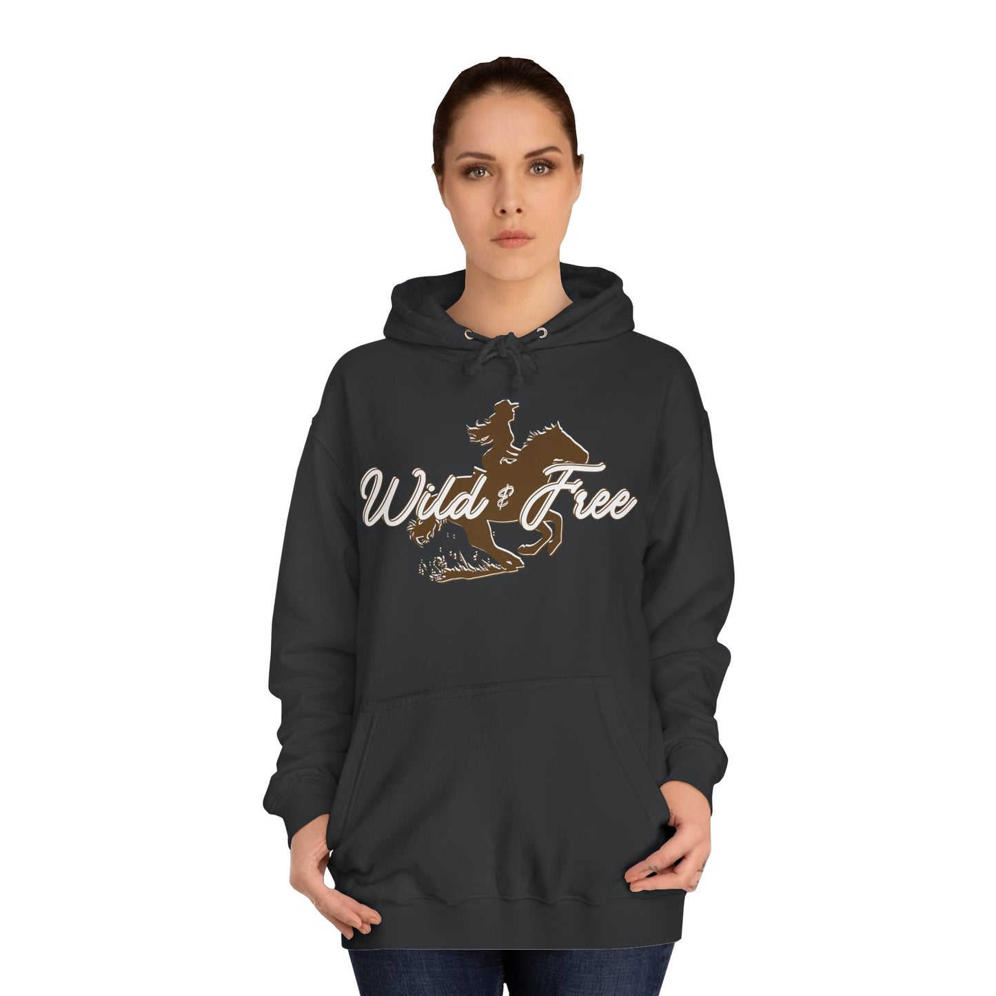COWGIRL WILD AND FREE UNISEX College Hoodie