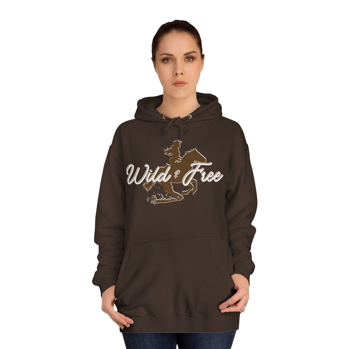 COWGIRL WILD AND FREE UNISEX College Hoodie