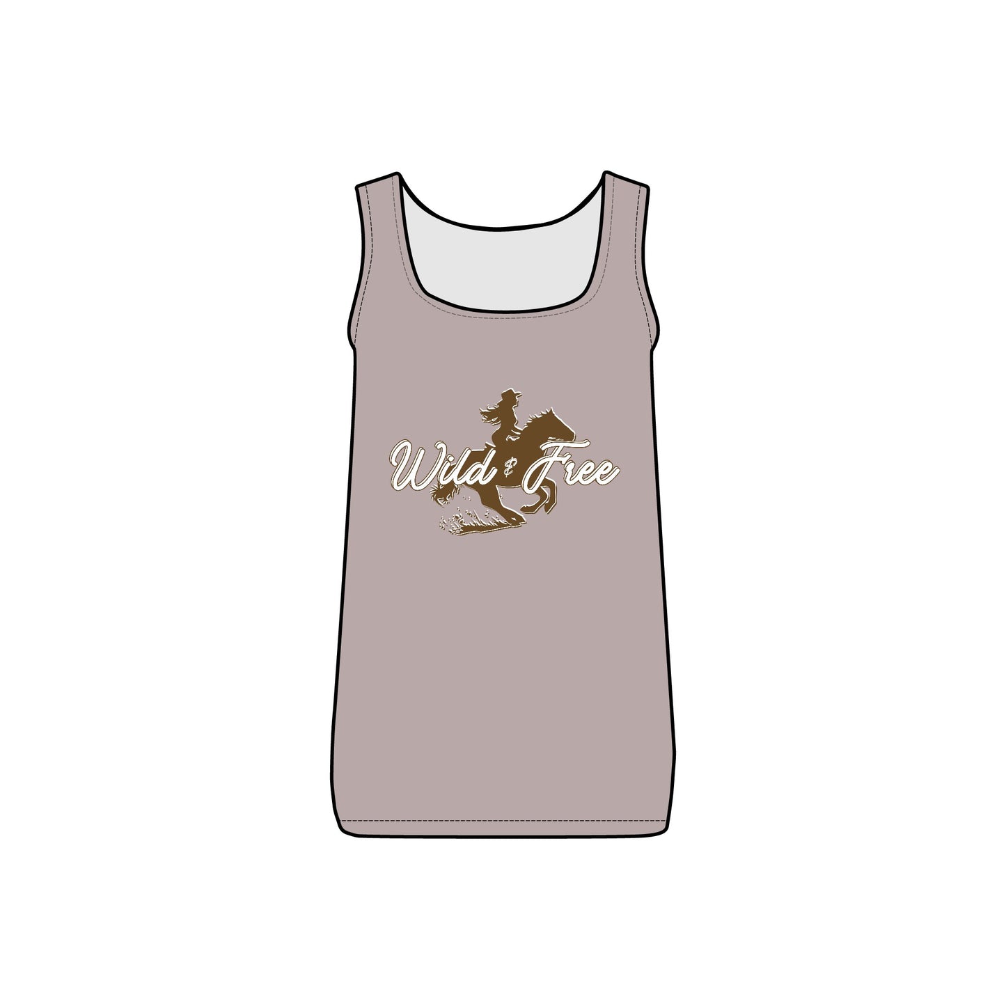 COWGIRL WILD AND FREE WOMEN'S Micro Ribbed Tank