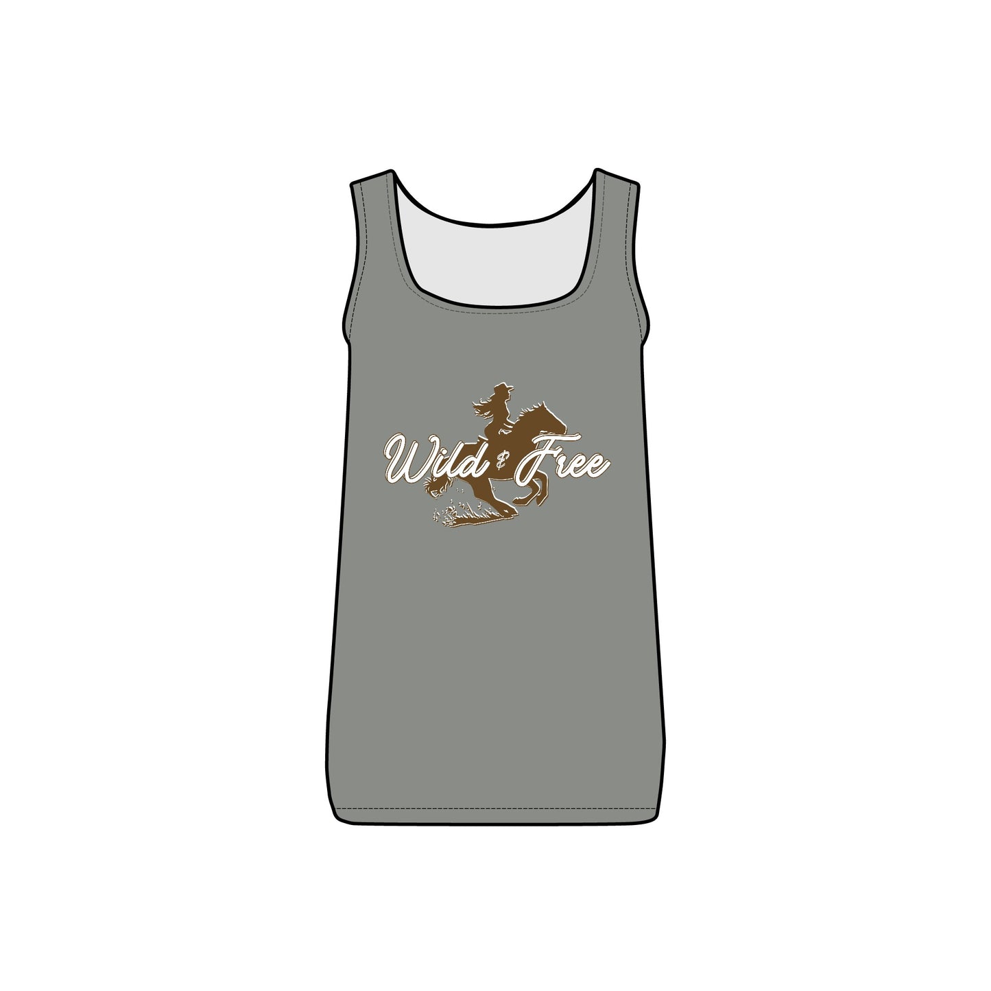 COWGIRL WILD AND FREE WOMEN'S Micro Ribbed Tank