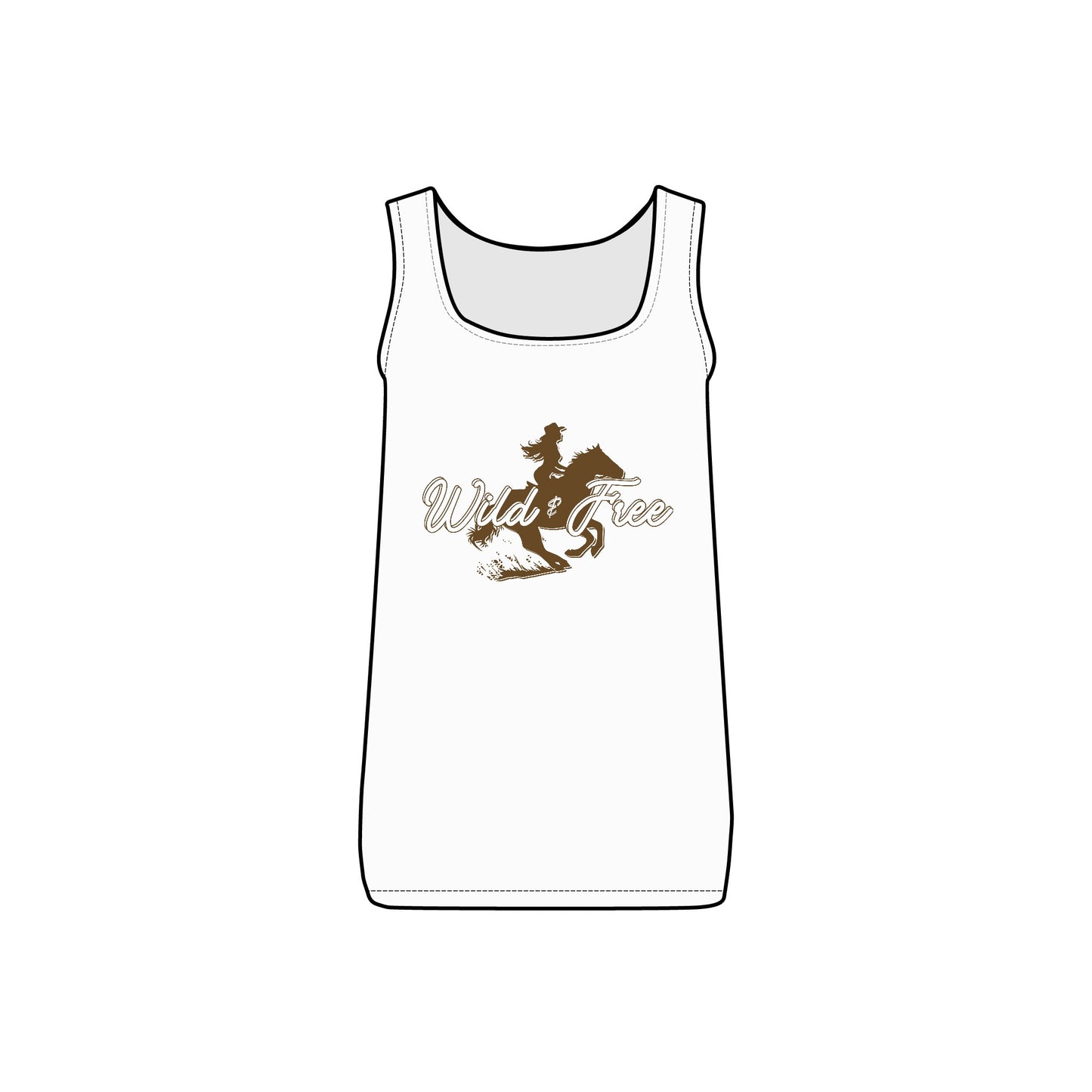 COWGIRL WILD AND FREE WOMEN'S Micro Ribbed Tank