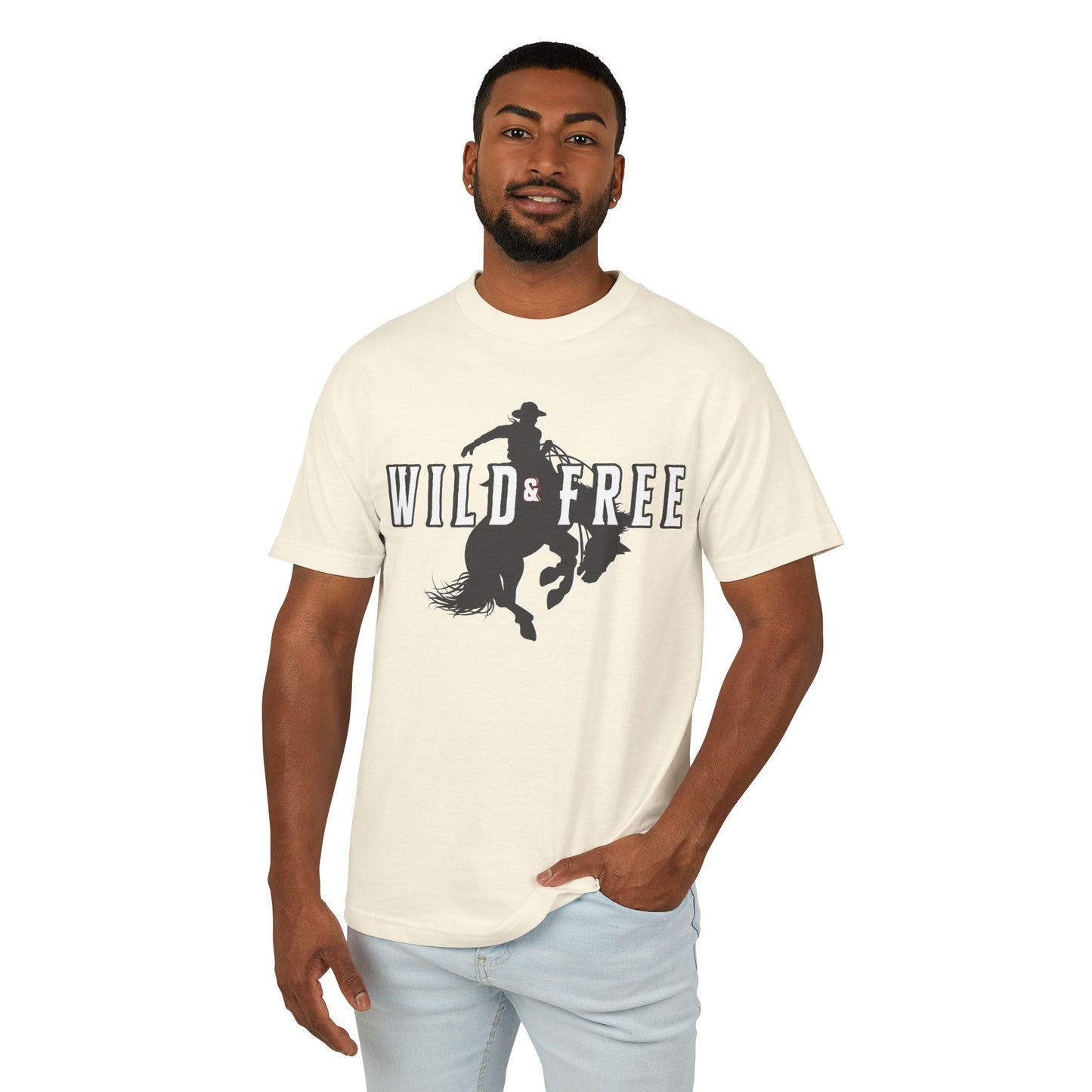 COWBOY WILD AND FREE B UNISEX Garment-Dyed Heavyweight Cotton Tee