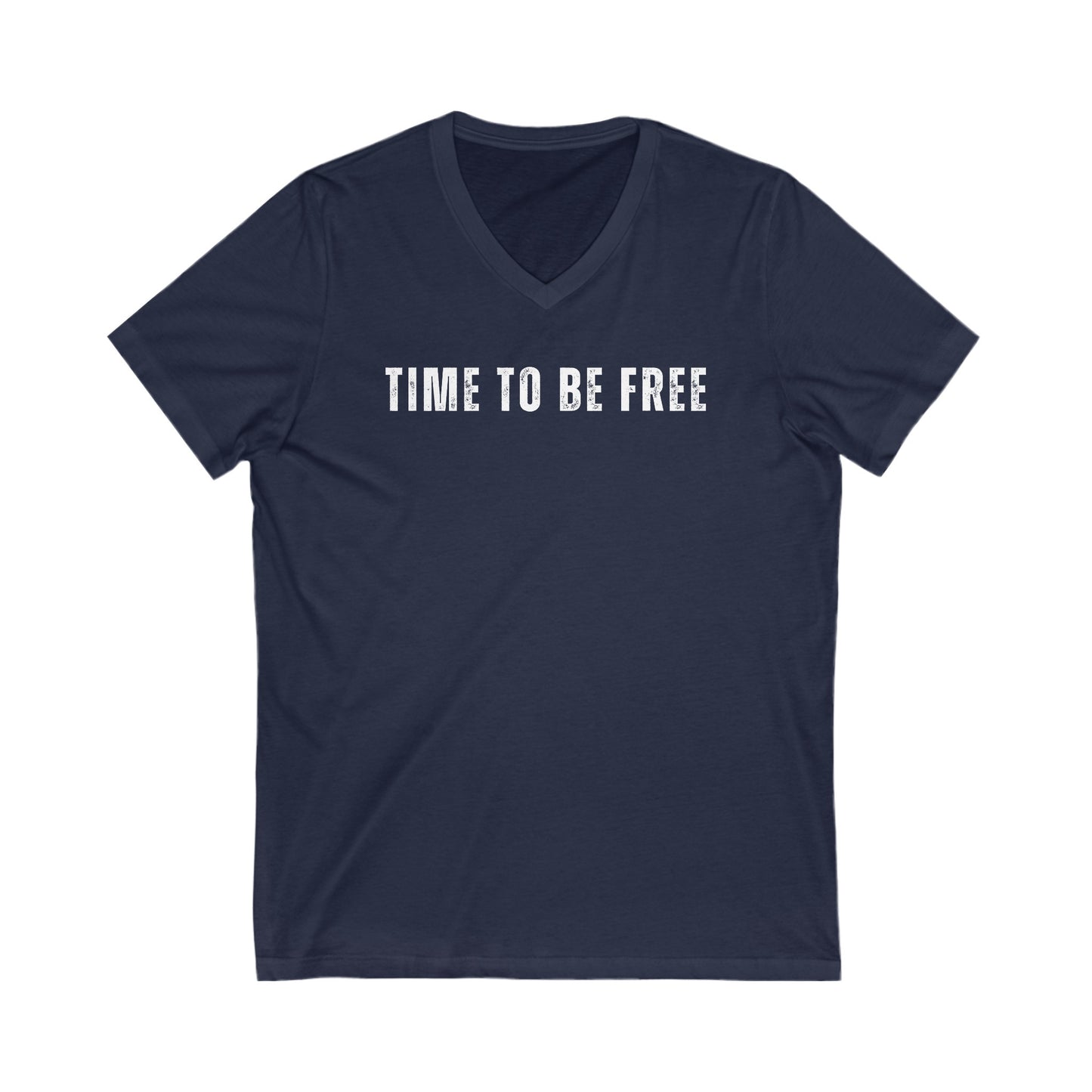 INSPIRED Time To Be Free UNISEX Jersey Short Sleeve V-Neck Tee
