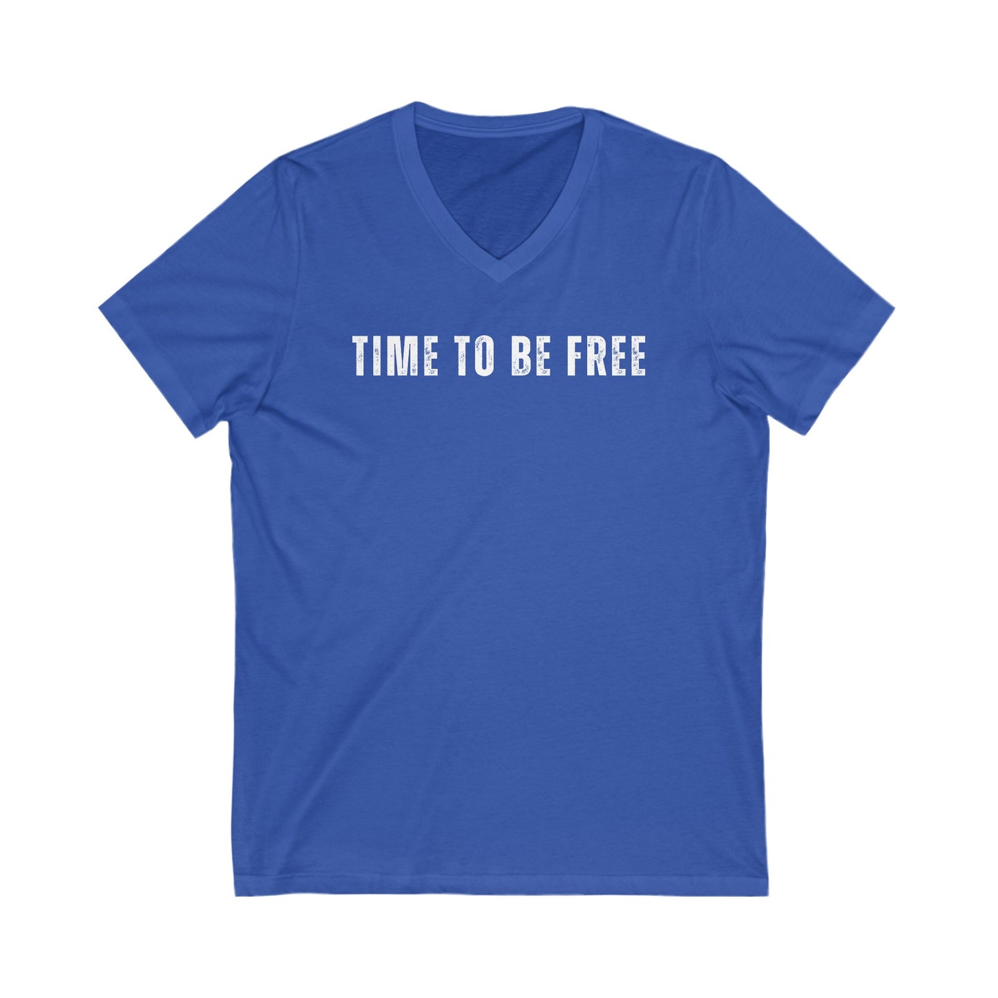 INSPIRED Time To Be Free UNISEX Jersey Short Sleeve V-Neck Tee