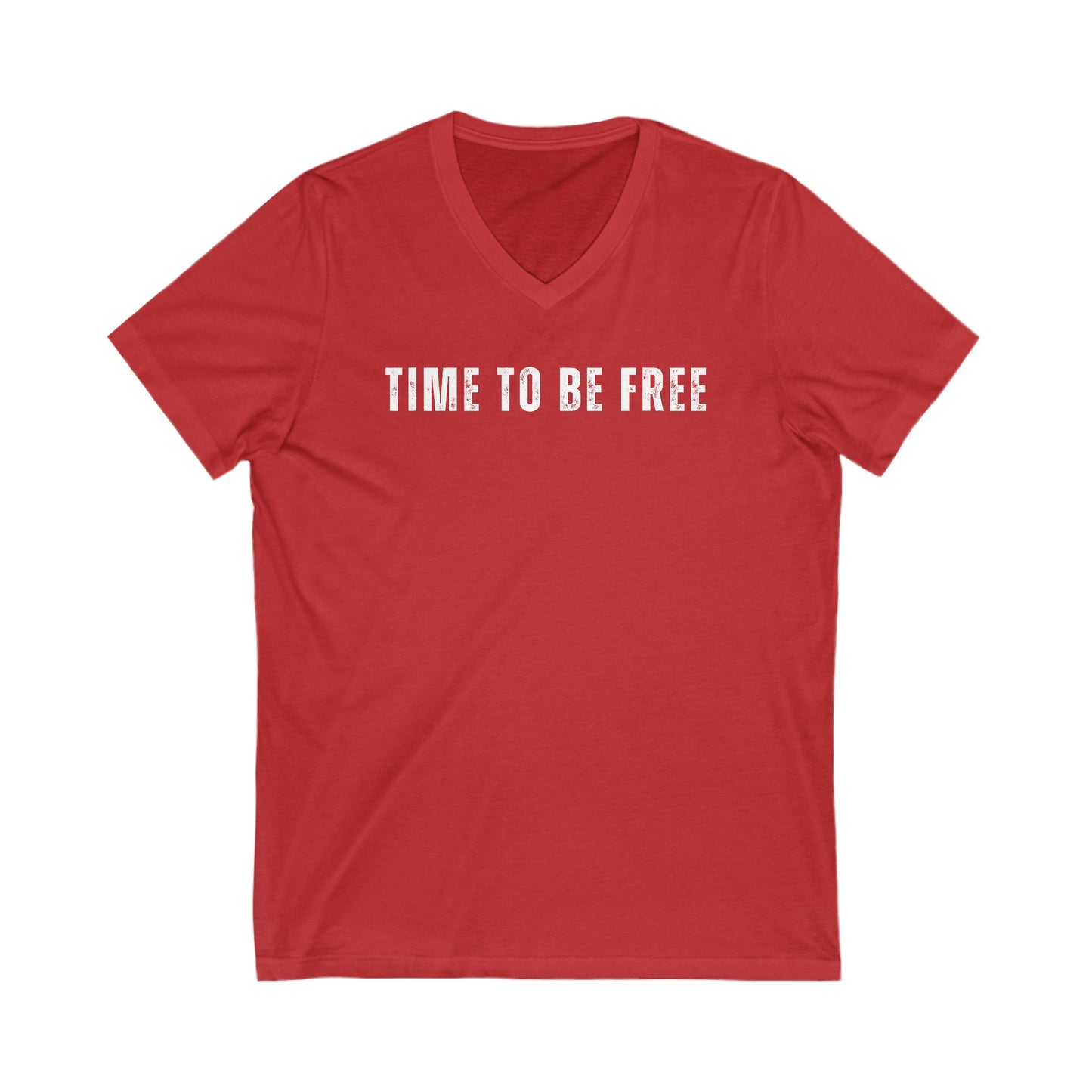 INSPIRED Time To Be Free UNISEX Jersey Short Sleeve V-Neck Tee
