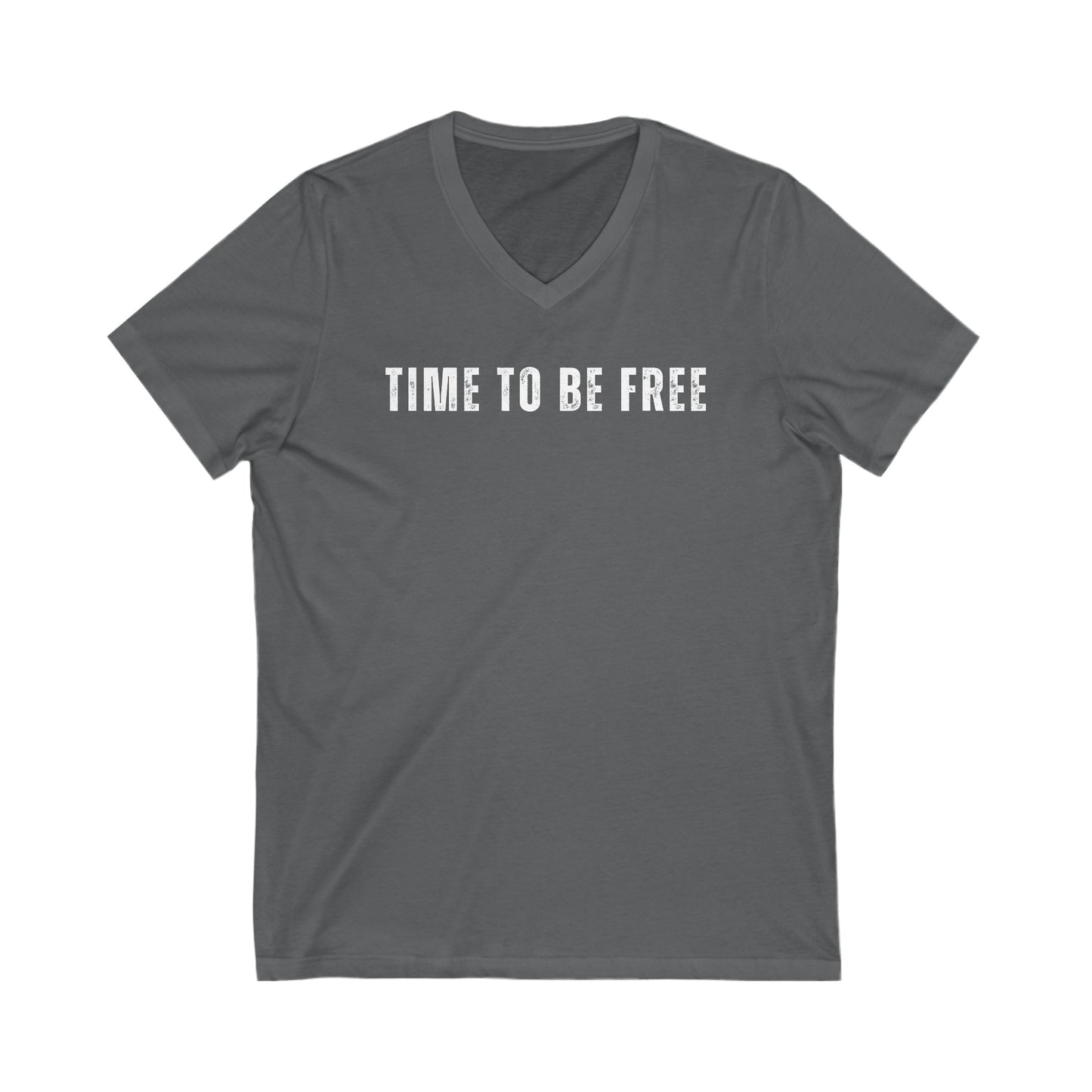 INSPIRED Time To Be Free UNISEX Jersey Short Sleeve V-Neck Tee