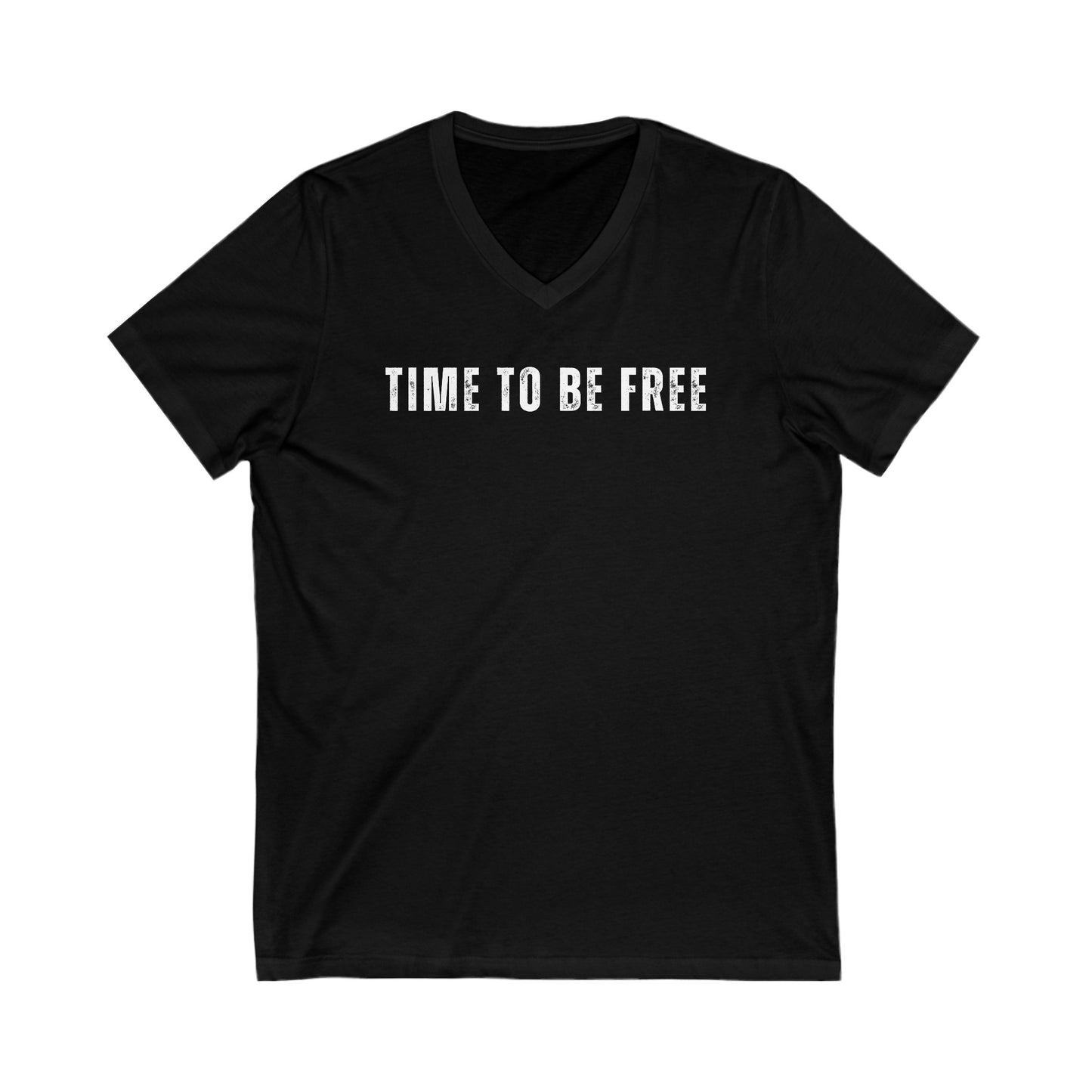 INSPIRED Time To Be Free UNISEX Jersey Short Sleeve V-Neck Tee