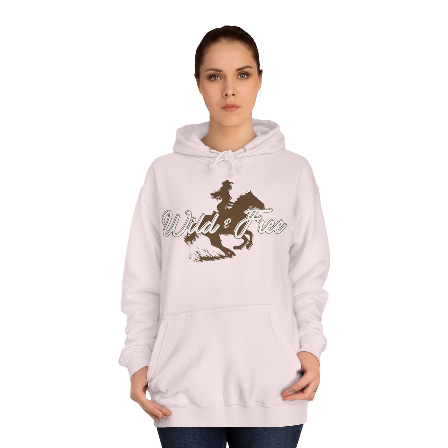 COWGIRL WILD AND FREE UNISEX College Hoodie