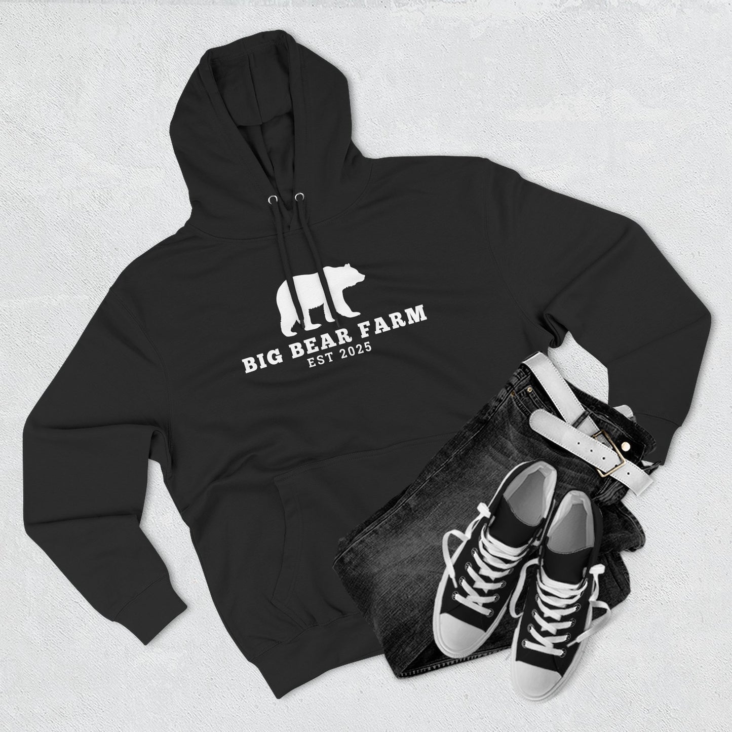 Fleece Hoodie - Big Bear Farm Love Land Design