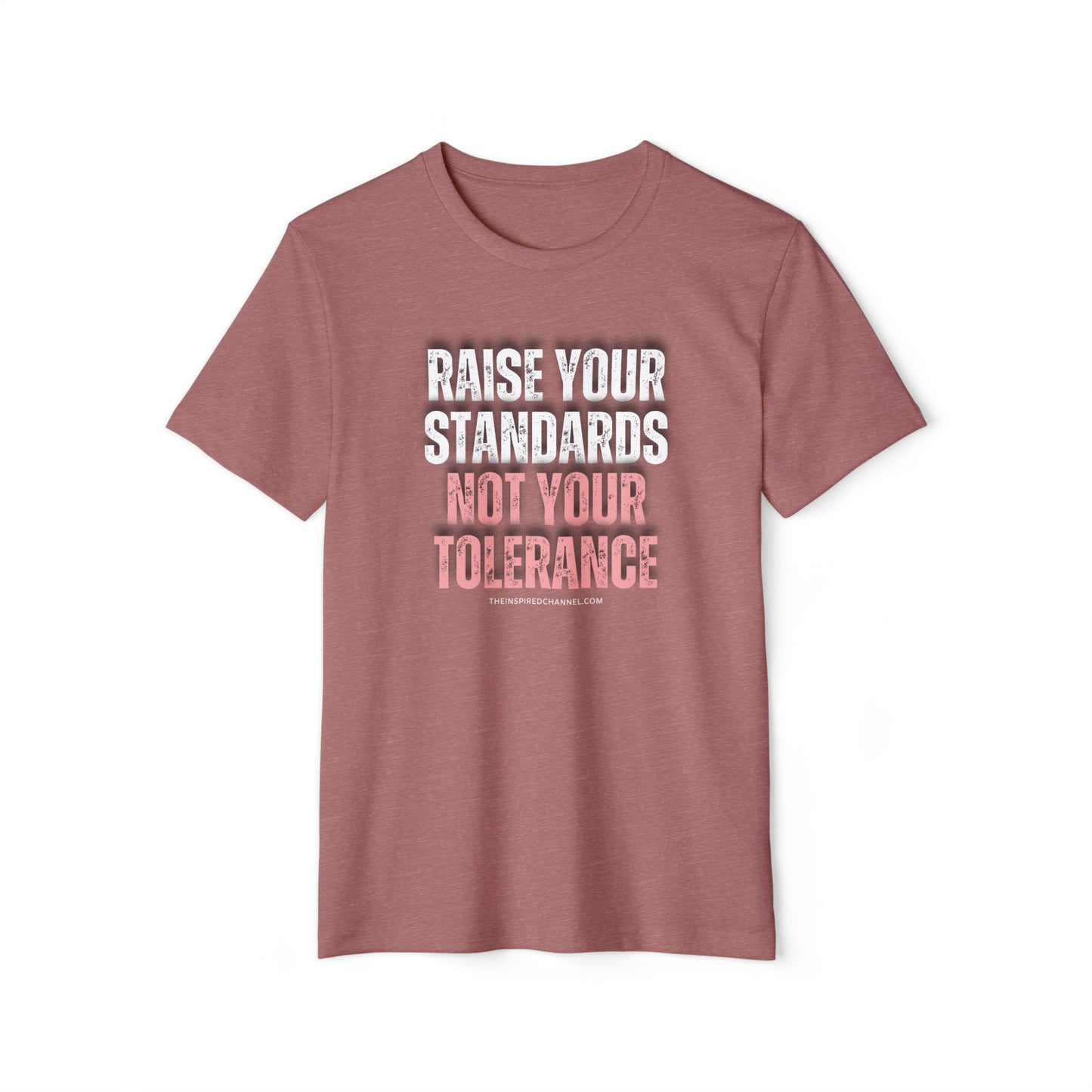 INSPIRED RAISE YOUR STANDARDS Unisex Recycled ORGANIC T-Shirt