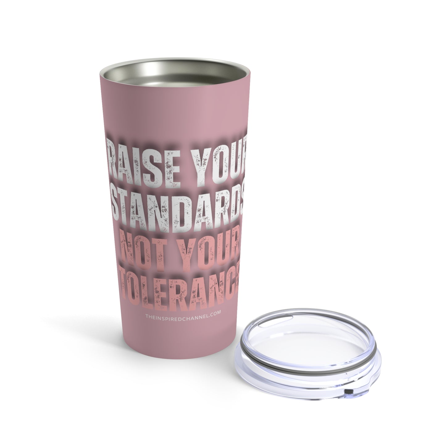 INSPIRED RAISE YOUR STANDARDS Rose Tumbler 20oz