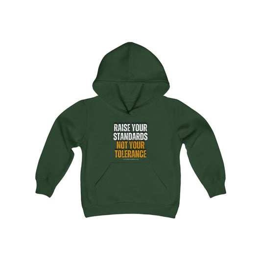 INSPIRED RAISE YOUR STANDARDS Youth Heavy Blend Hooded Sweatshirt