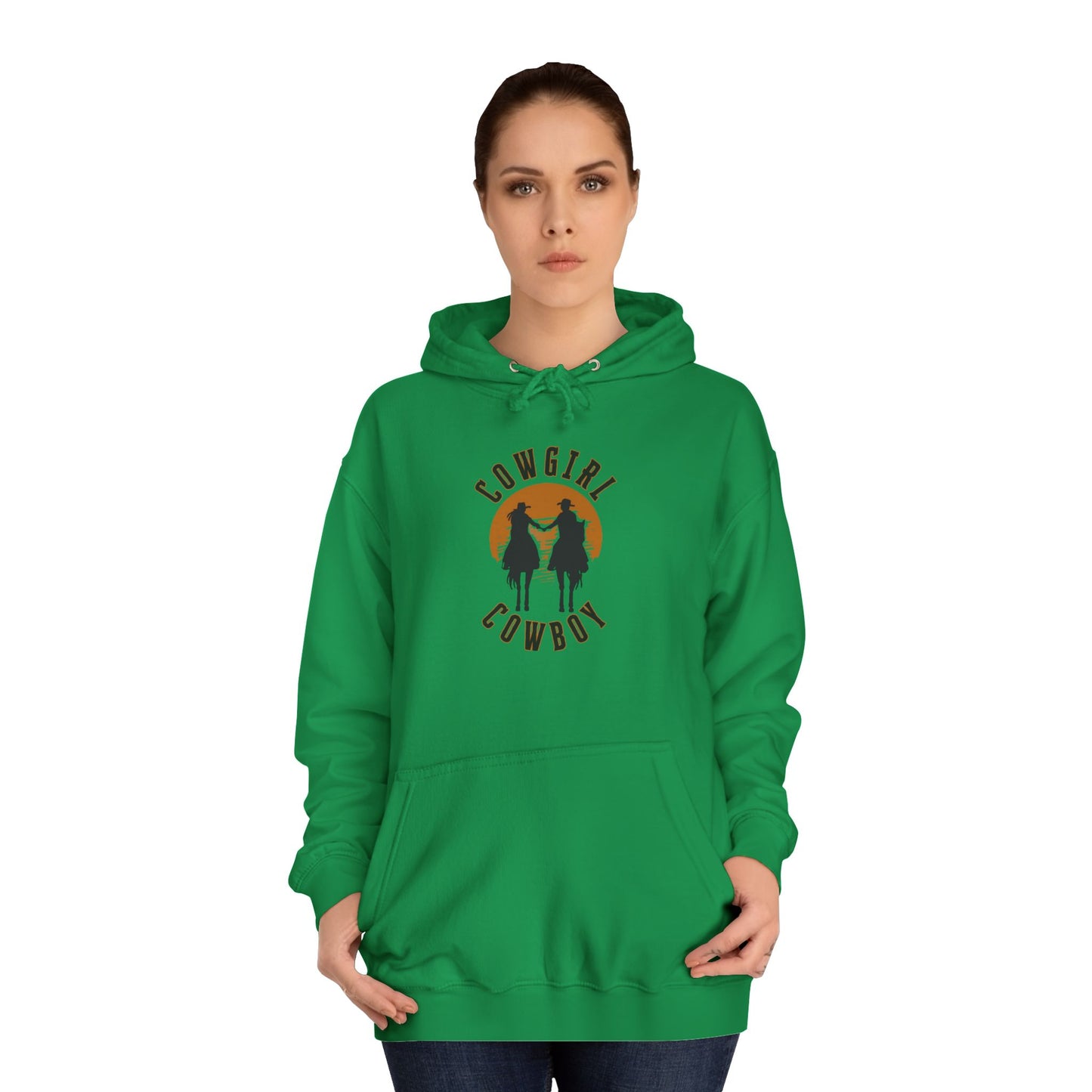 COWBOY AND COWGIRL UNISEX College Hoodie