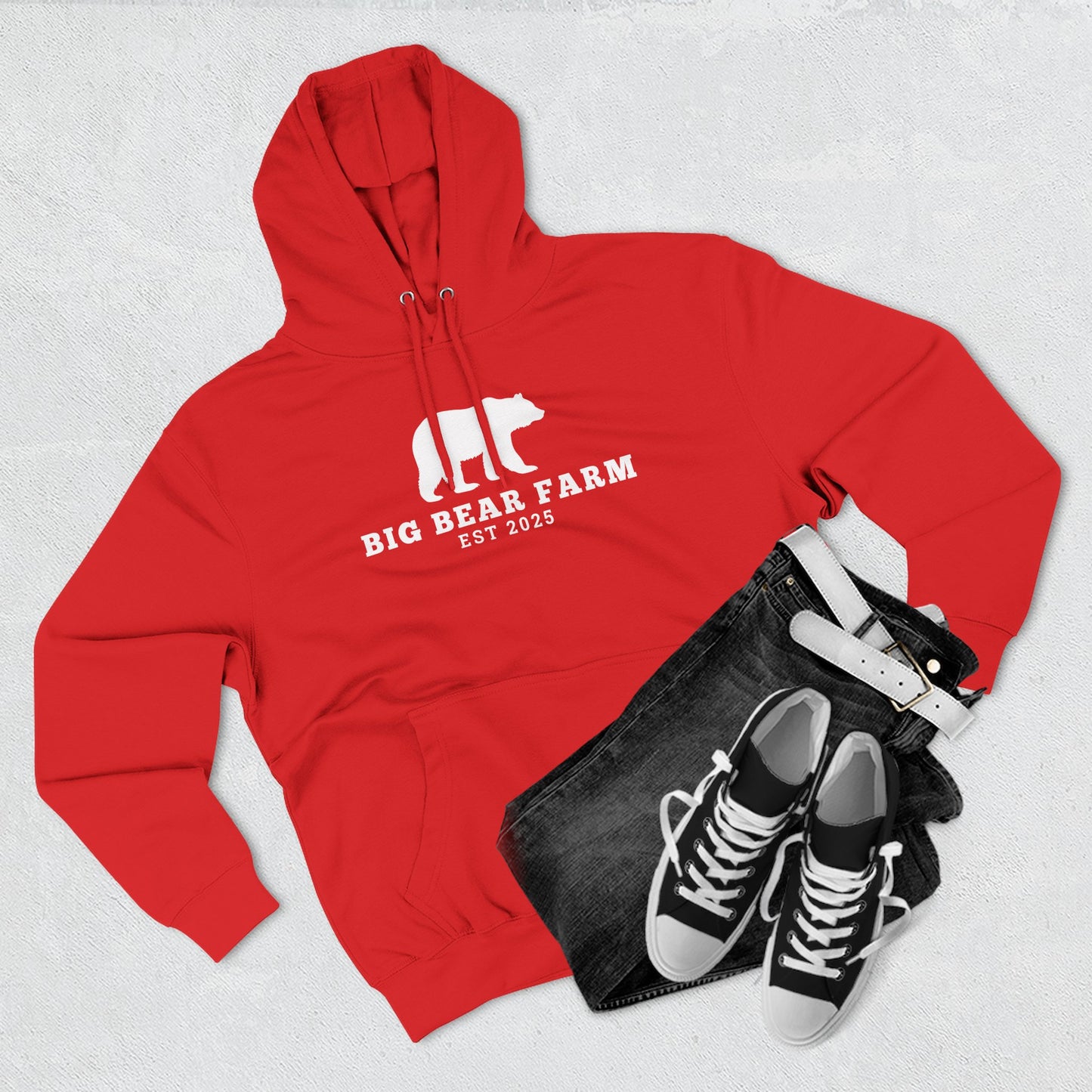 Fleece Hoodie - Big Bear Farm Love Land Design