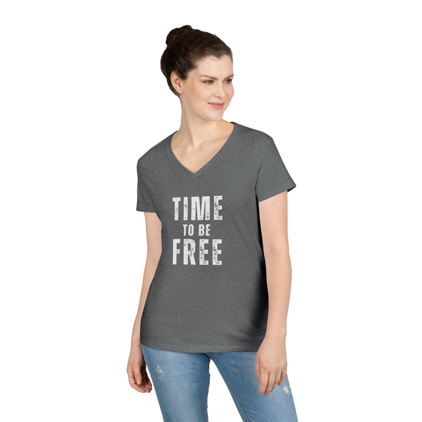 TIME TO BE FREE Ladies' V-Neck T-Shirt