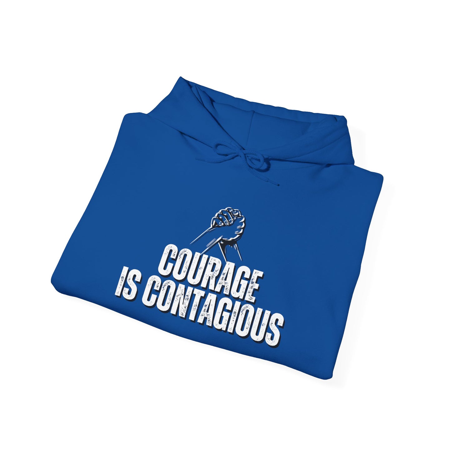 INSPIRED UNISEX Courage is Contagious Heavy Blend Hooded Sweatshirt