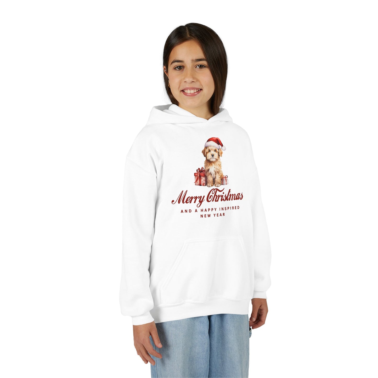 INSPIRED Youth Christmas Dog Holiday Hoodie