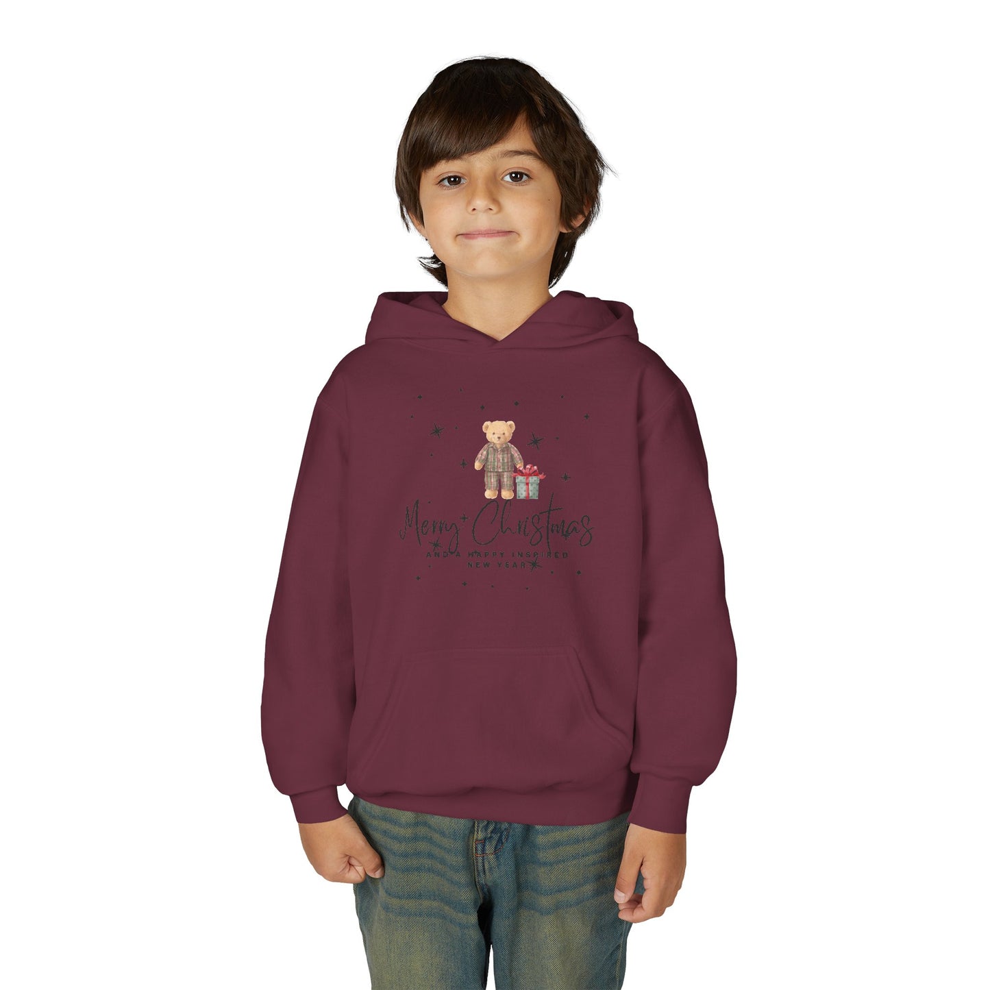 INSPIRED Youth Christmas Teddy Holiday Hoodie