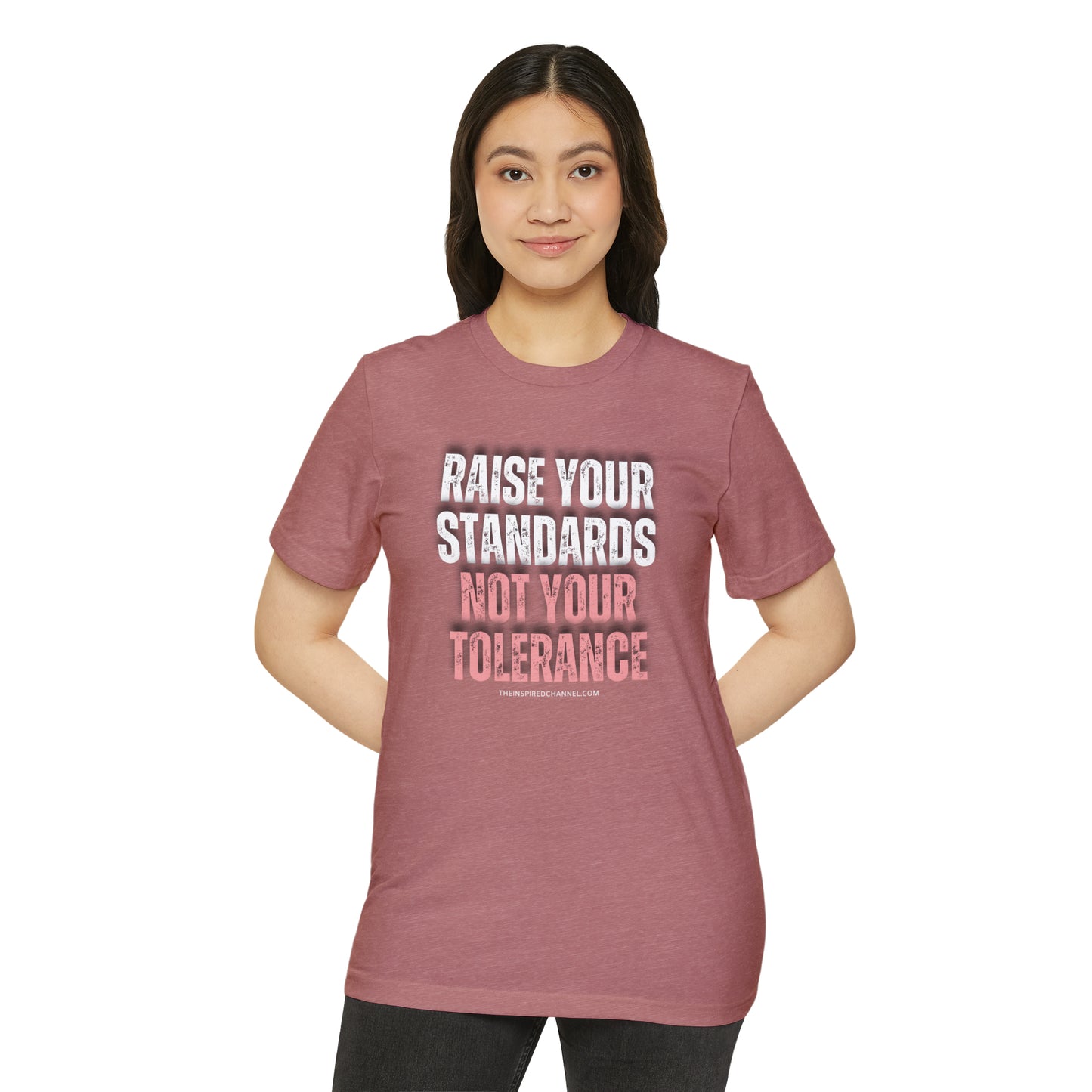 INSPIRED RAISE YOUR STANDARDS Unisex Recycled ORGANIC T-Shirt