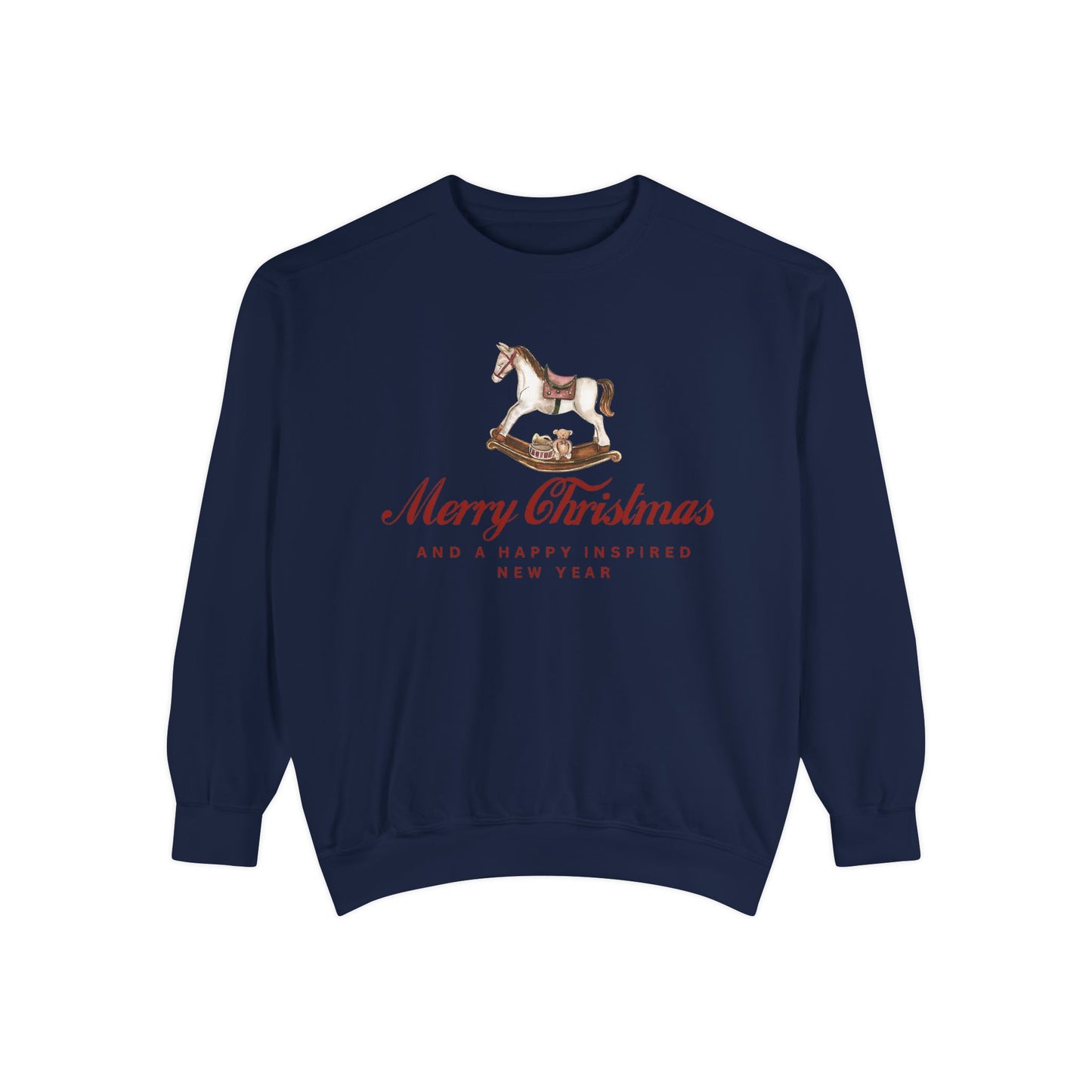 INSPIRED SPECIAL CHRISTMAS EDITION Horse UNISEX Garment-Dyed Sweatshirt