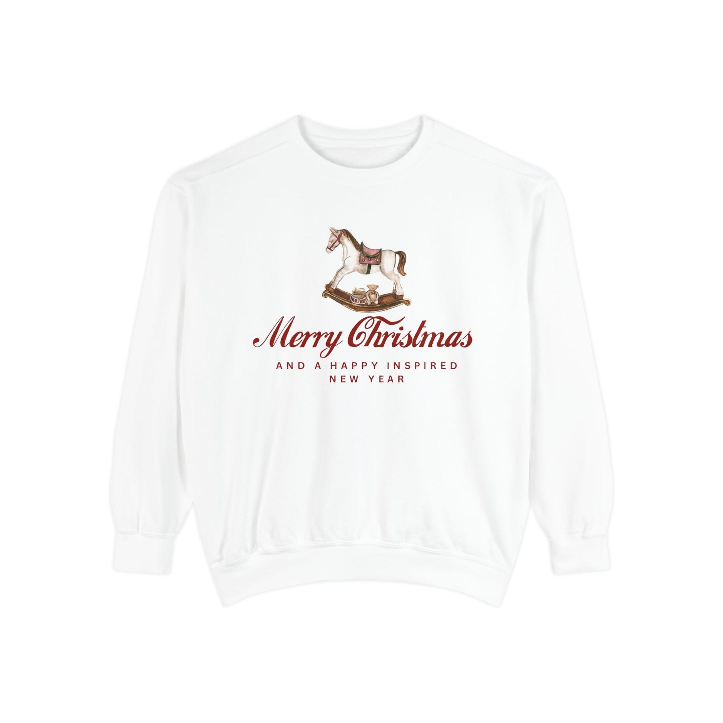 INSPIRED SPECIAL CHRISTMAS EDITION Horse UNISEX Garment-Dyed Sweatshirt