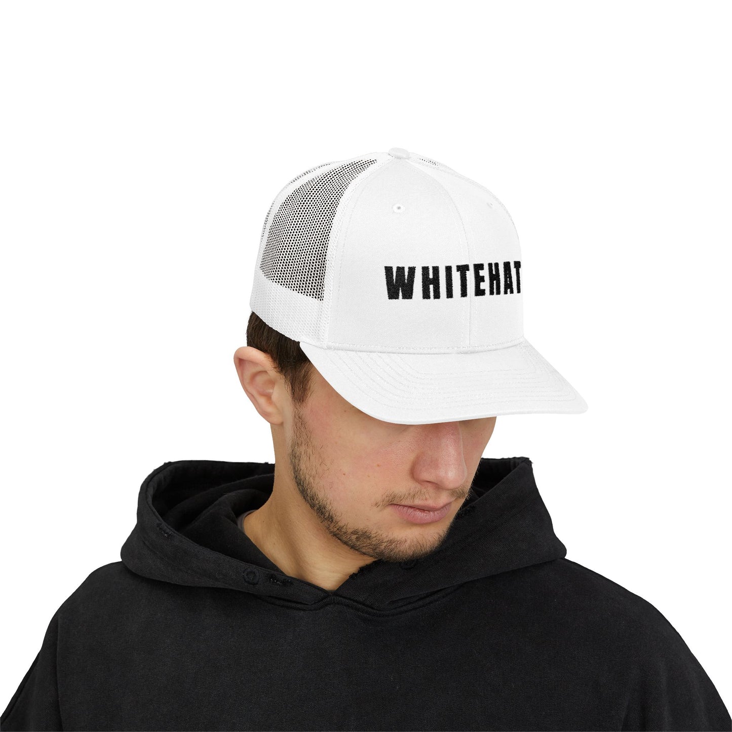 INSPIRED WHITEHAT W Trucker Cap  Embroidered Mesh Snapback