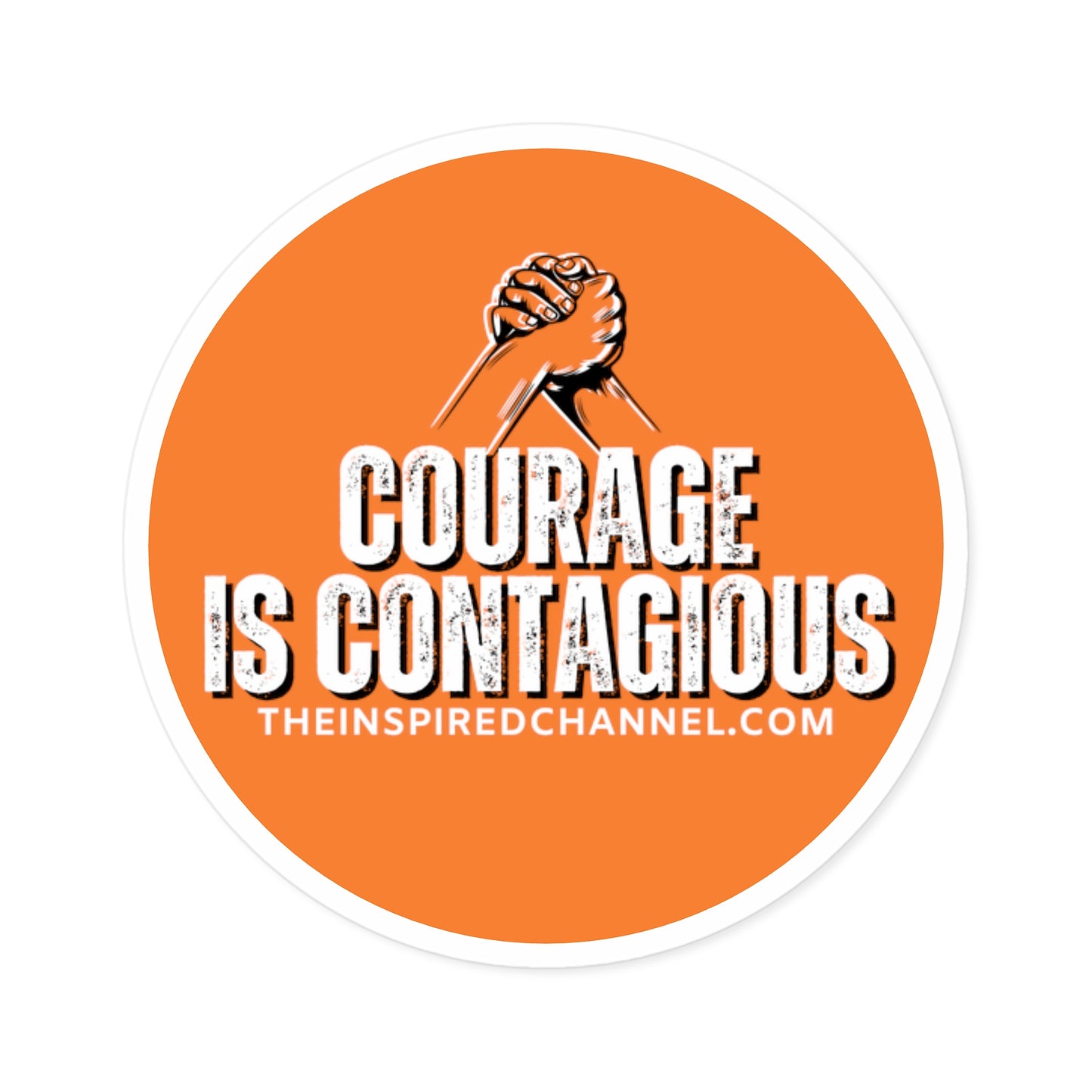 INSPIRED Courage Is Contagious Round Stickers, Indoor\Outdoor