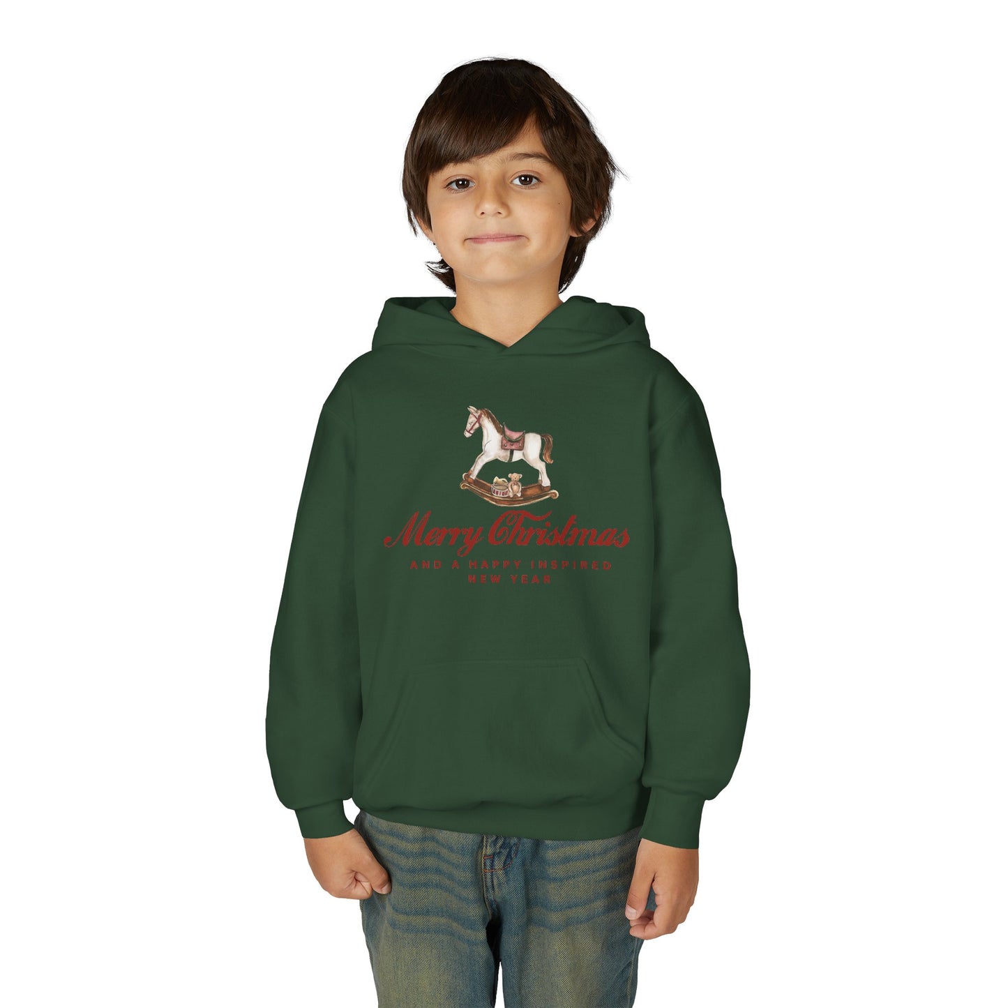INSPIRED Youth Christmas Horse Holiday Hoodie