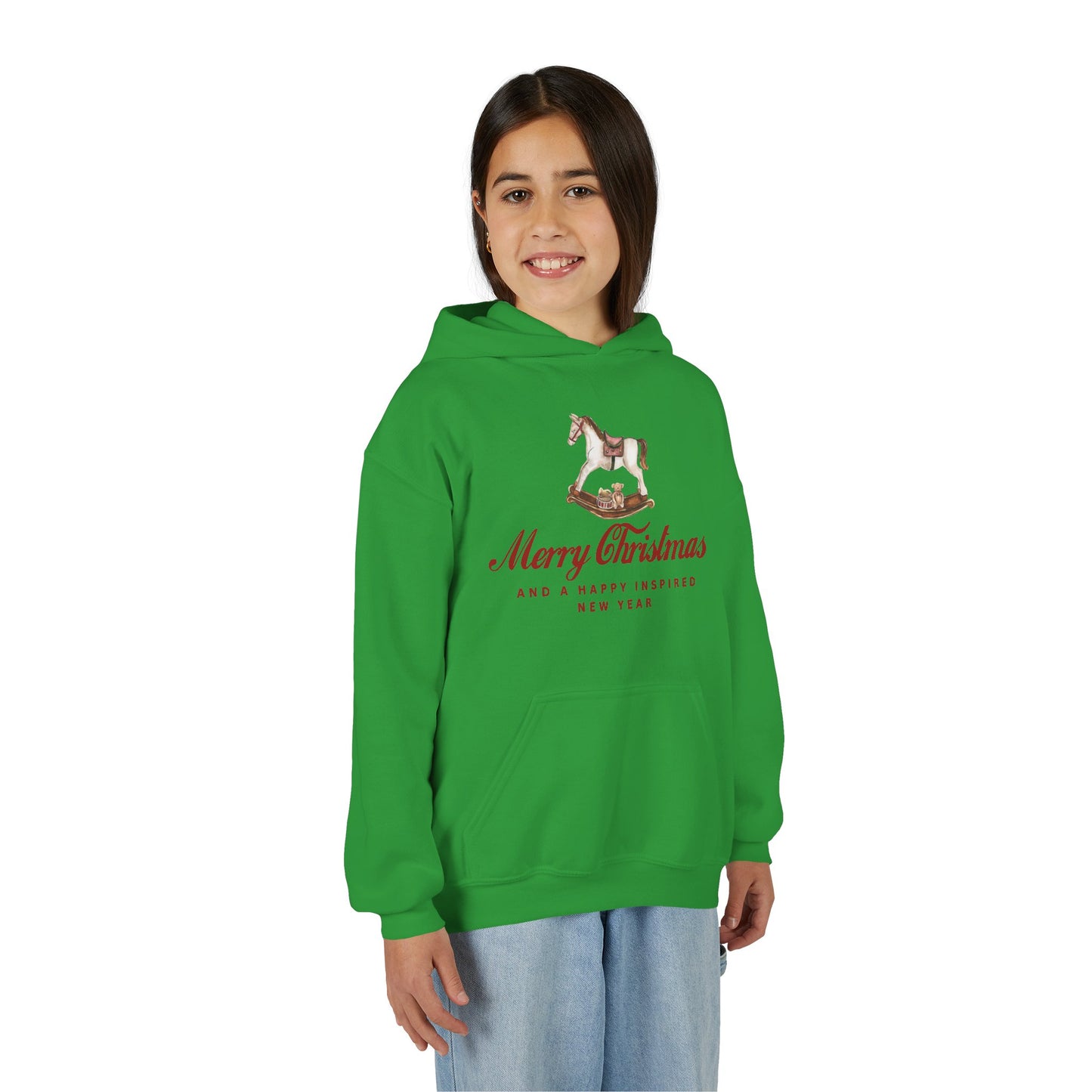 INSPIRED Youth Christmas Horse Holiday Hoodie