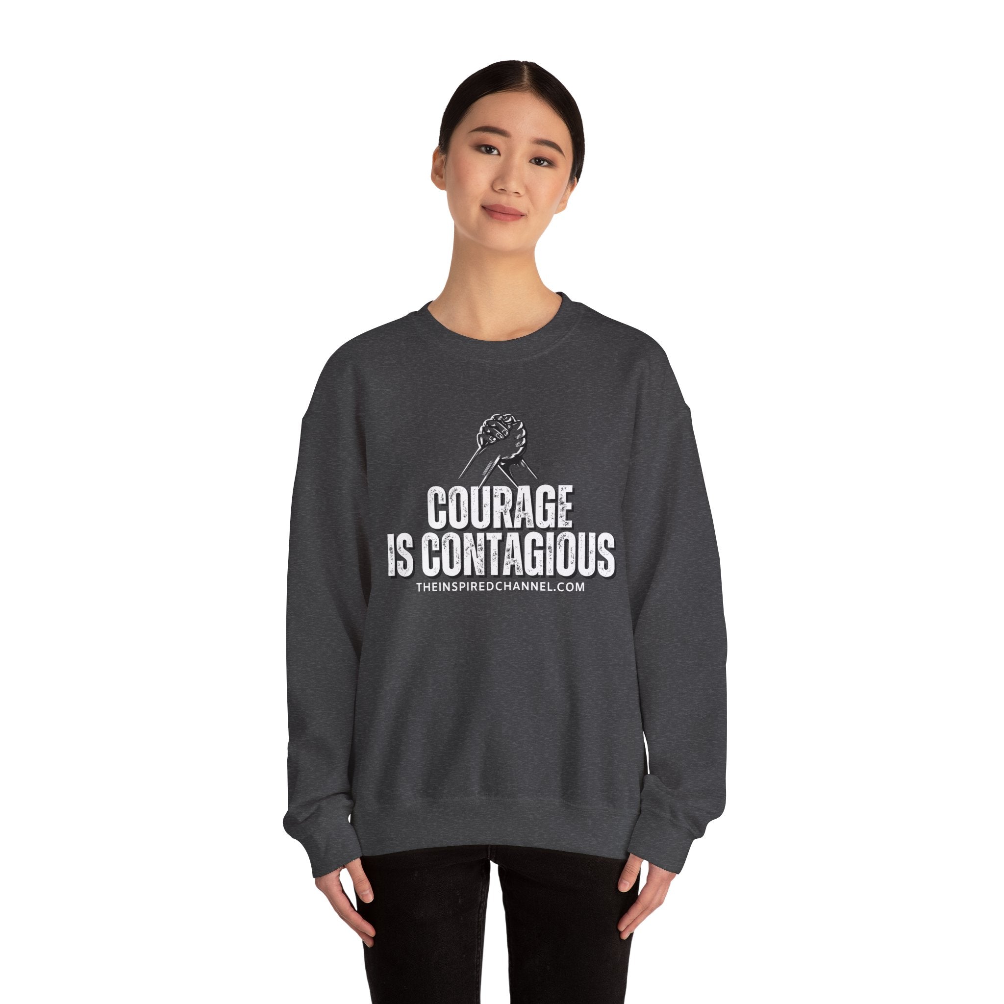 INSPIRED UNISEX Courage Is Contagious Unisex Heavy Blend Crewneck Sweatshirt