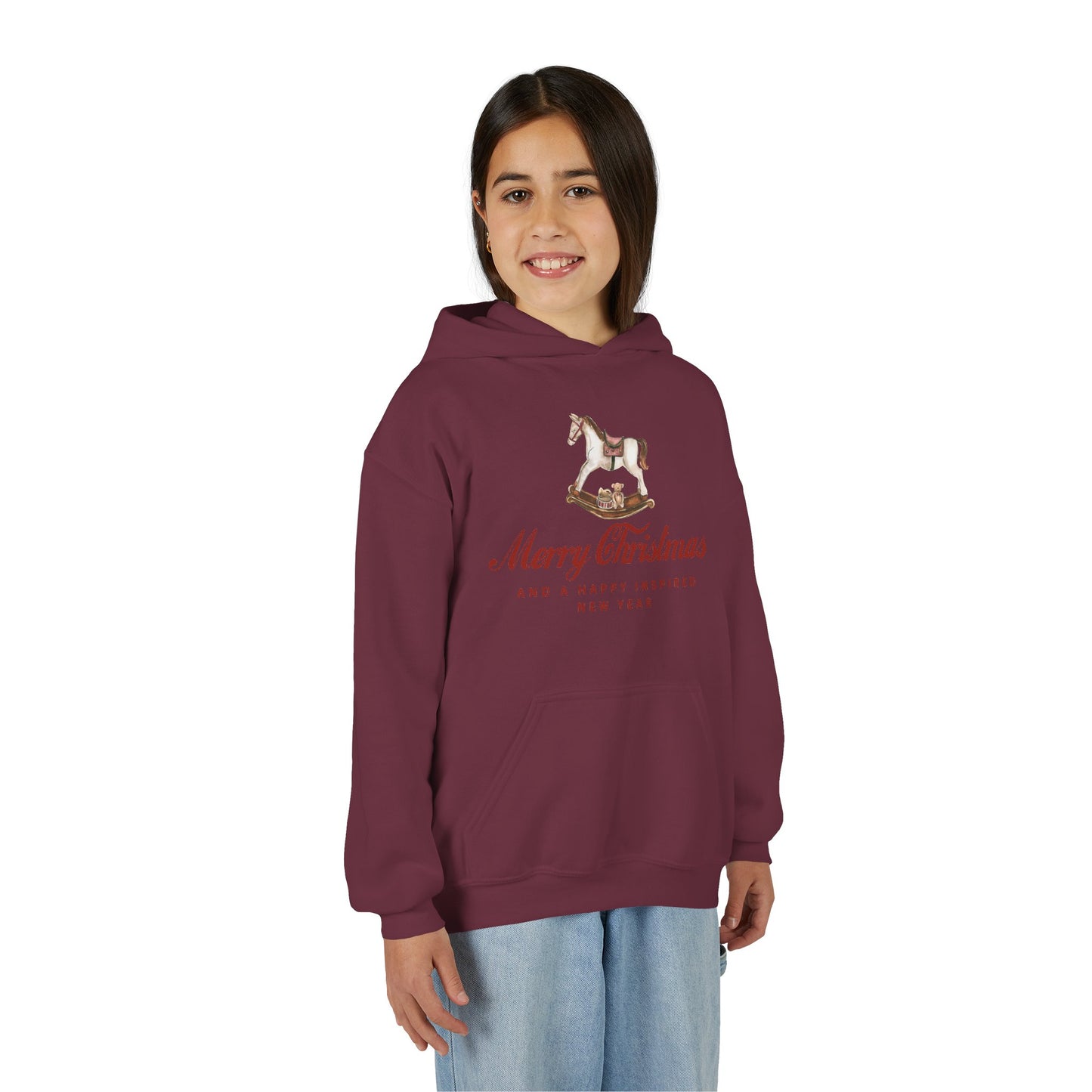 INSPIRED Youth Christmas Horse Holiday Hoodie