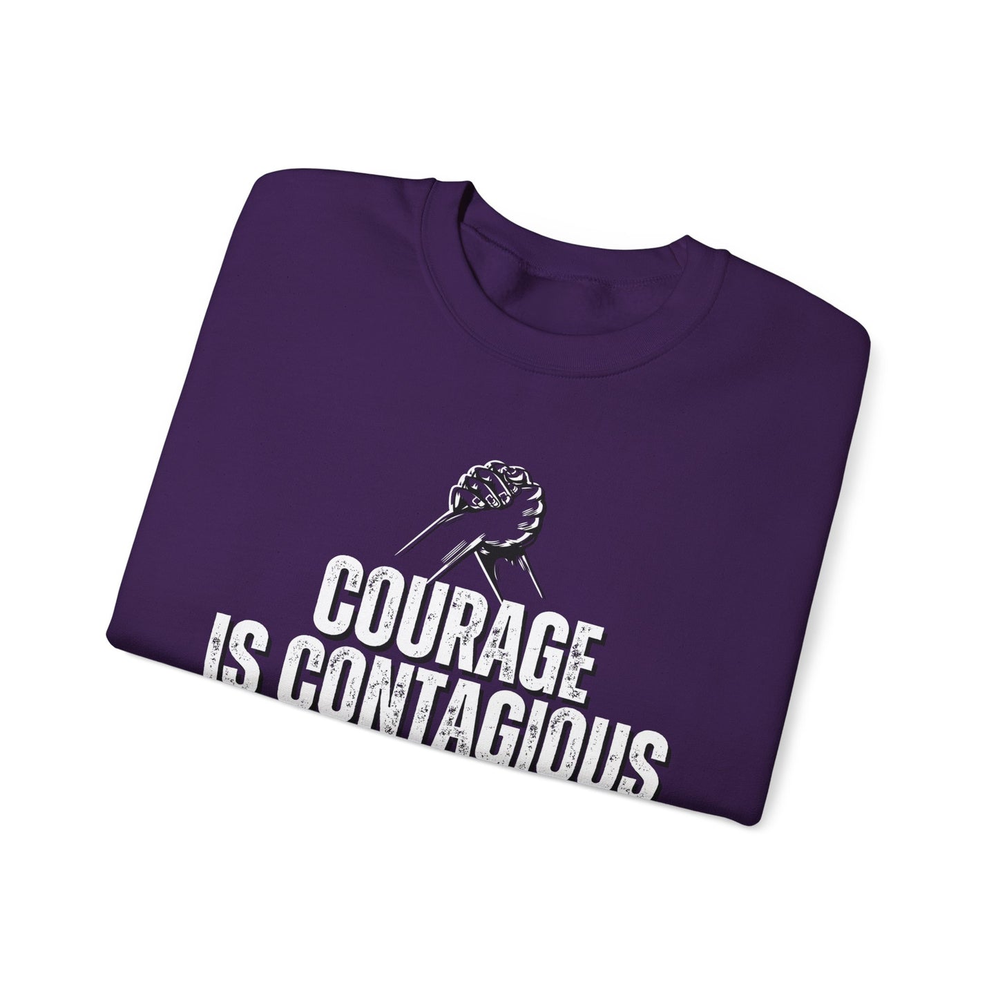 INSPIRED UNISEX Courage Is Contagious Unisex Heavy Blend Crewneck Sweatshirt