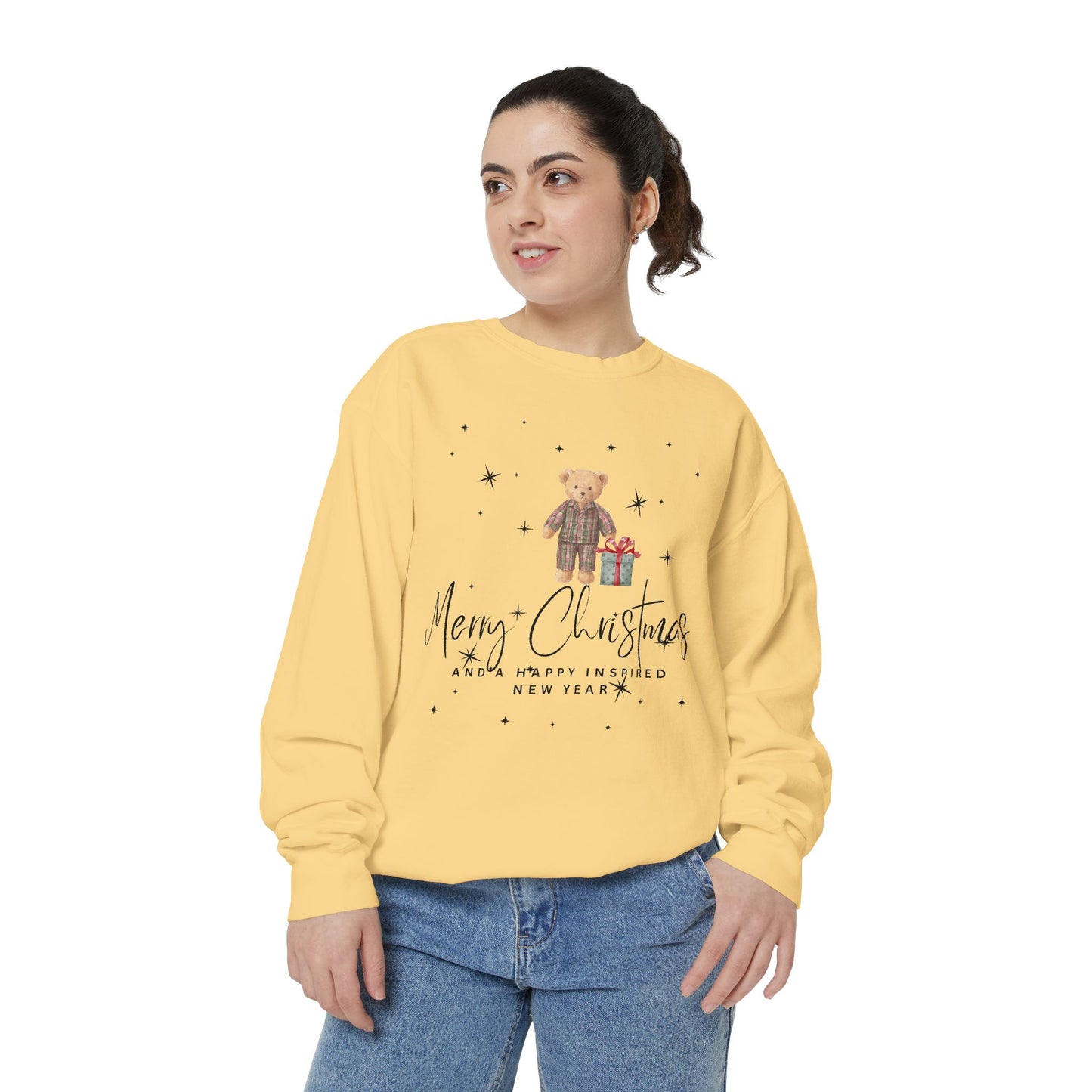 INSPIRED SPECIAL CHRISTMAS EDITION Bear UNISEX Garment-Dyed Sweatshirt