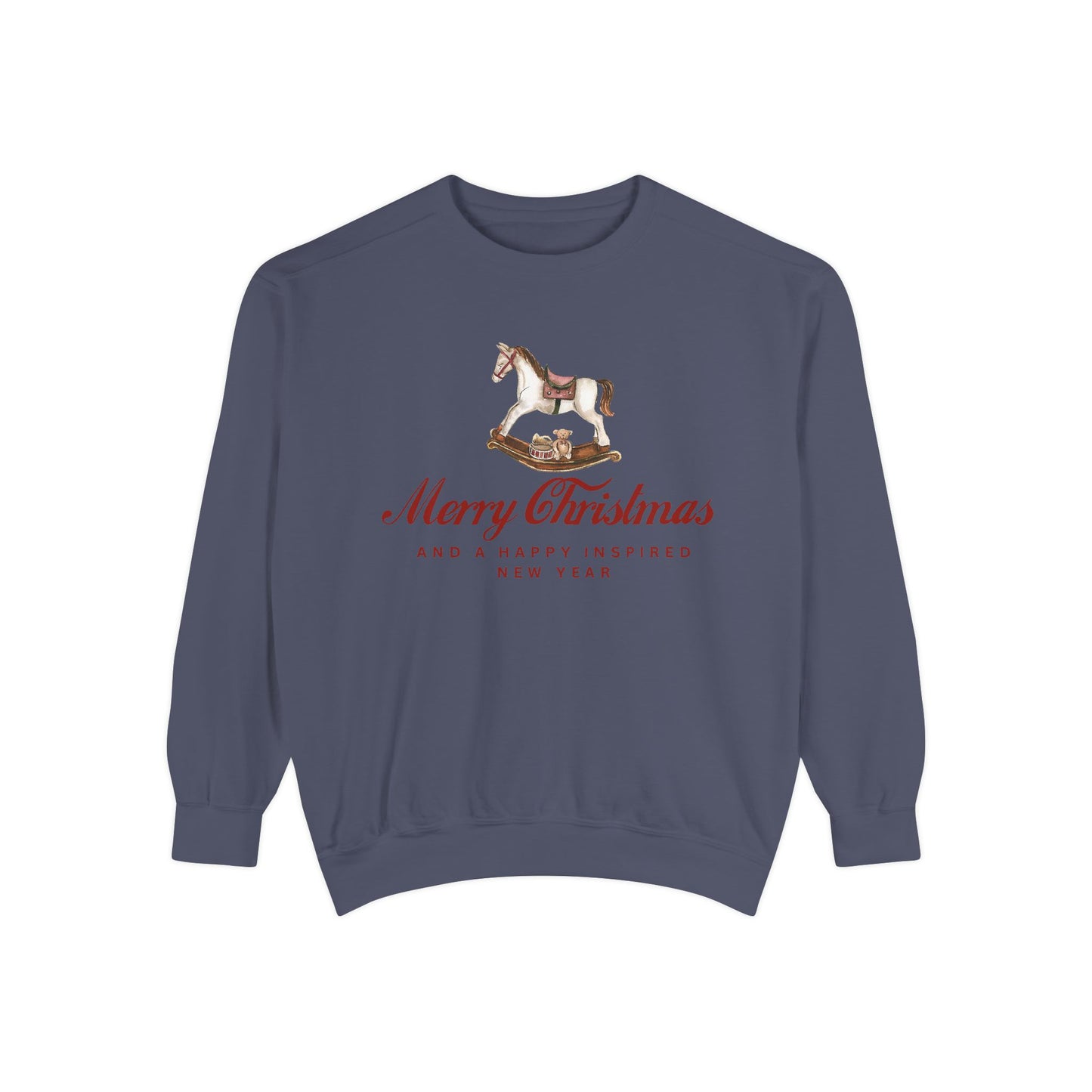 INSPIRED SPECIAL CHRISTMAS EDITION Horse UNISEX Garment-Dyed Sweatshirt