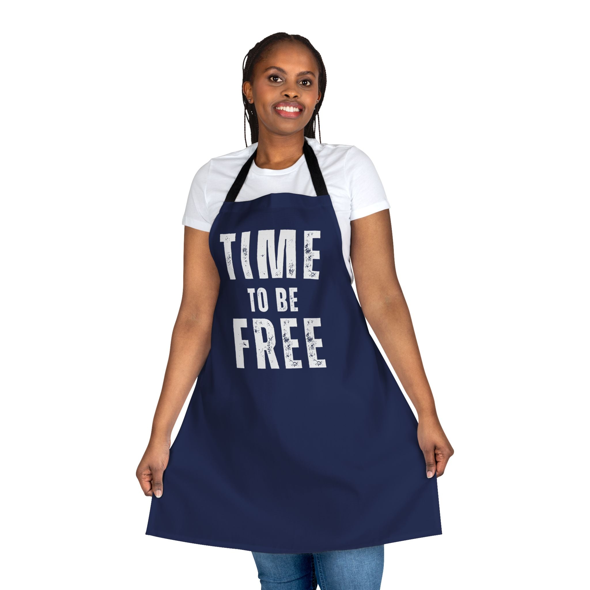 TIME TO BE FREE Apron, 5-Color Straps (AOP)