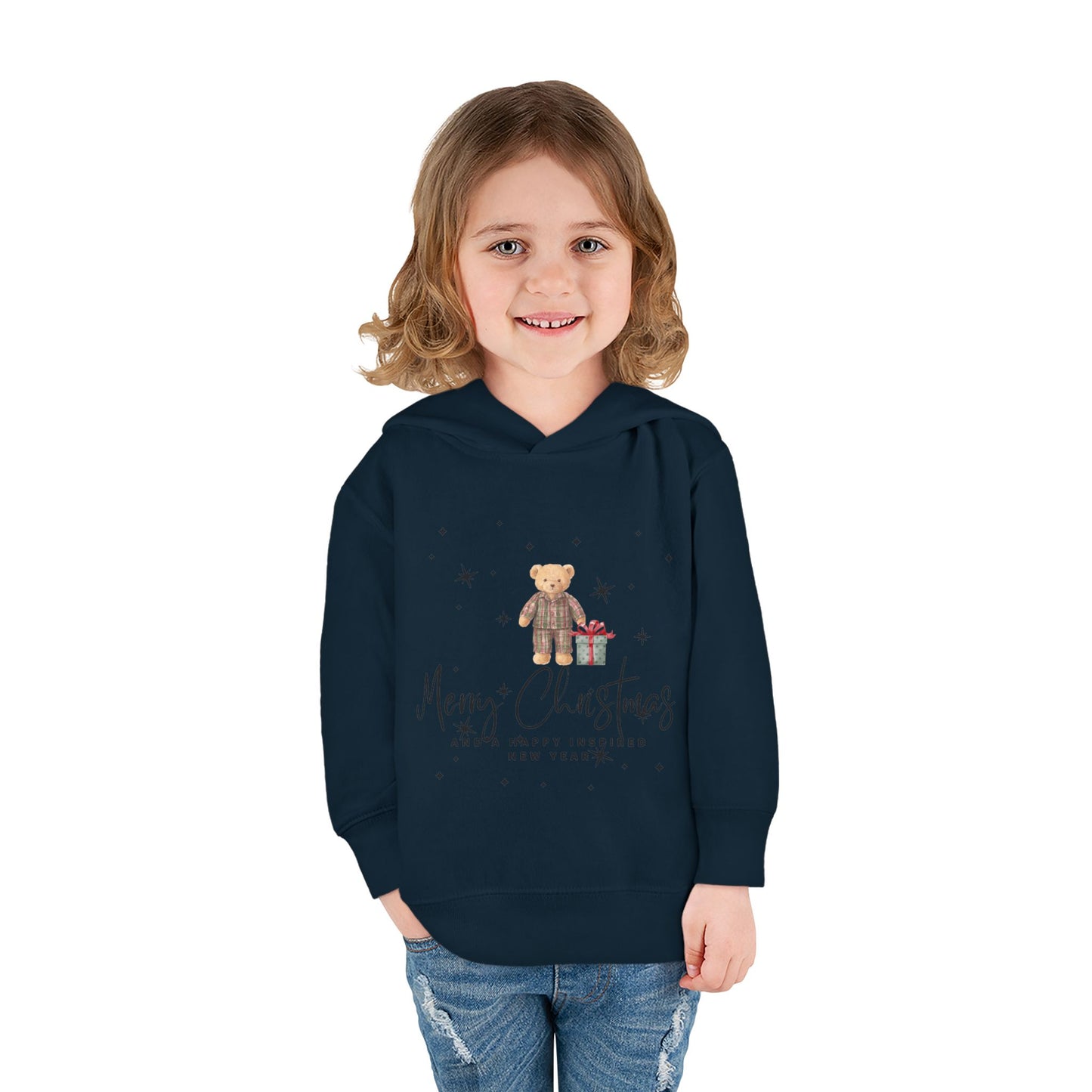 INSPIRED Toddler Hoodie - Merry Christmas Teddy Bear Holiday