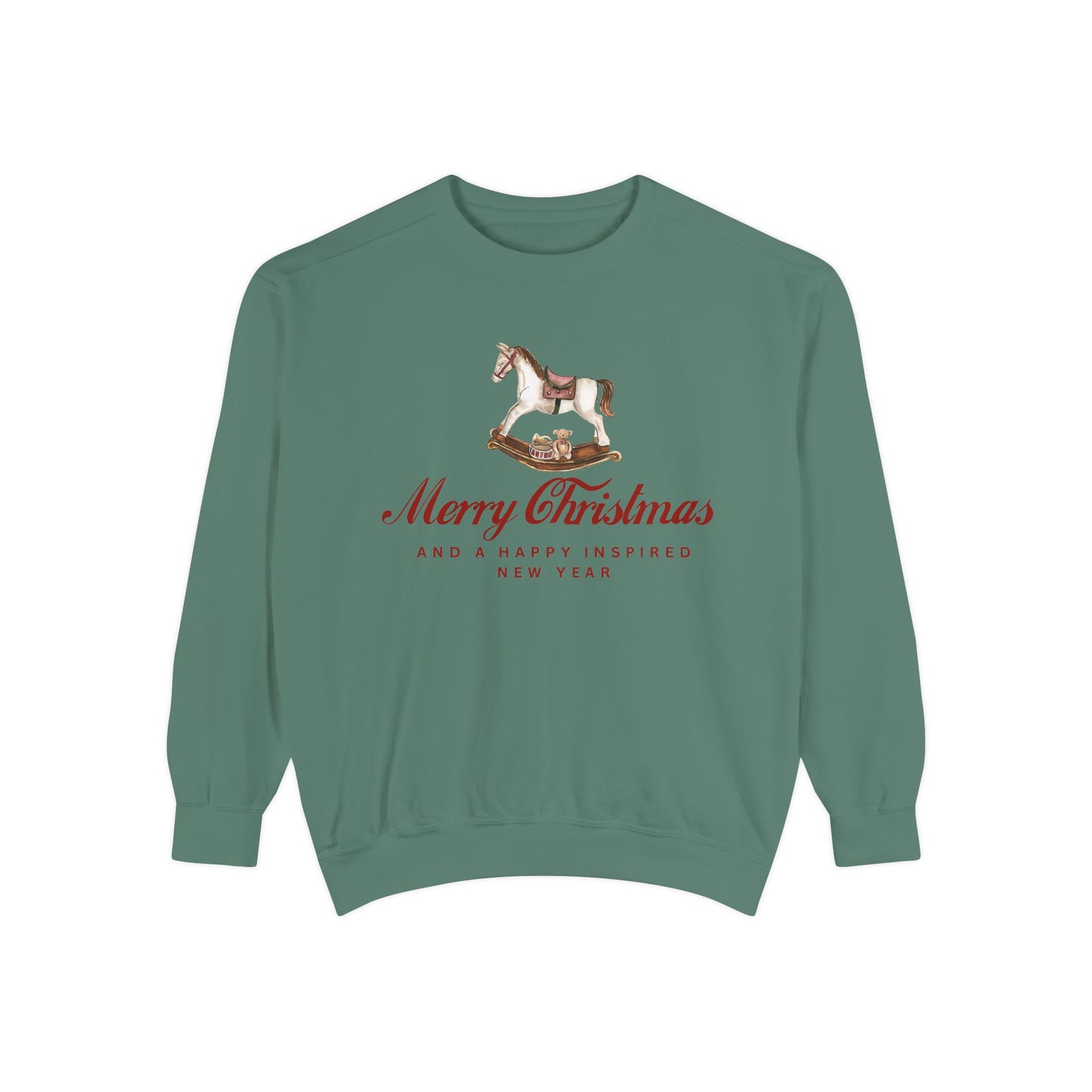 INSPIRED SPECIAL CHRISTMAS EDITION Horse UNISEX Garment-Dyed Sweatshirt