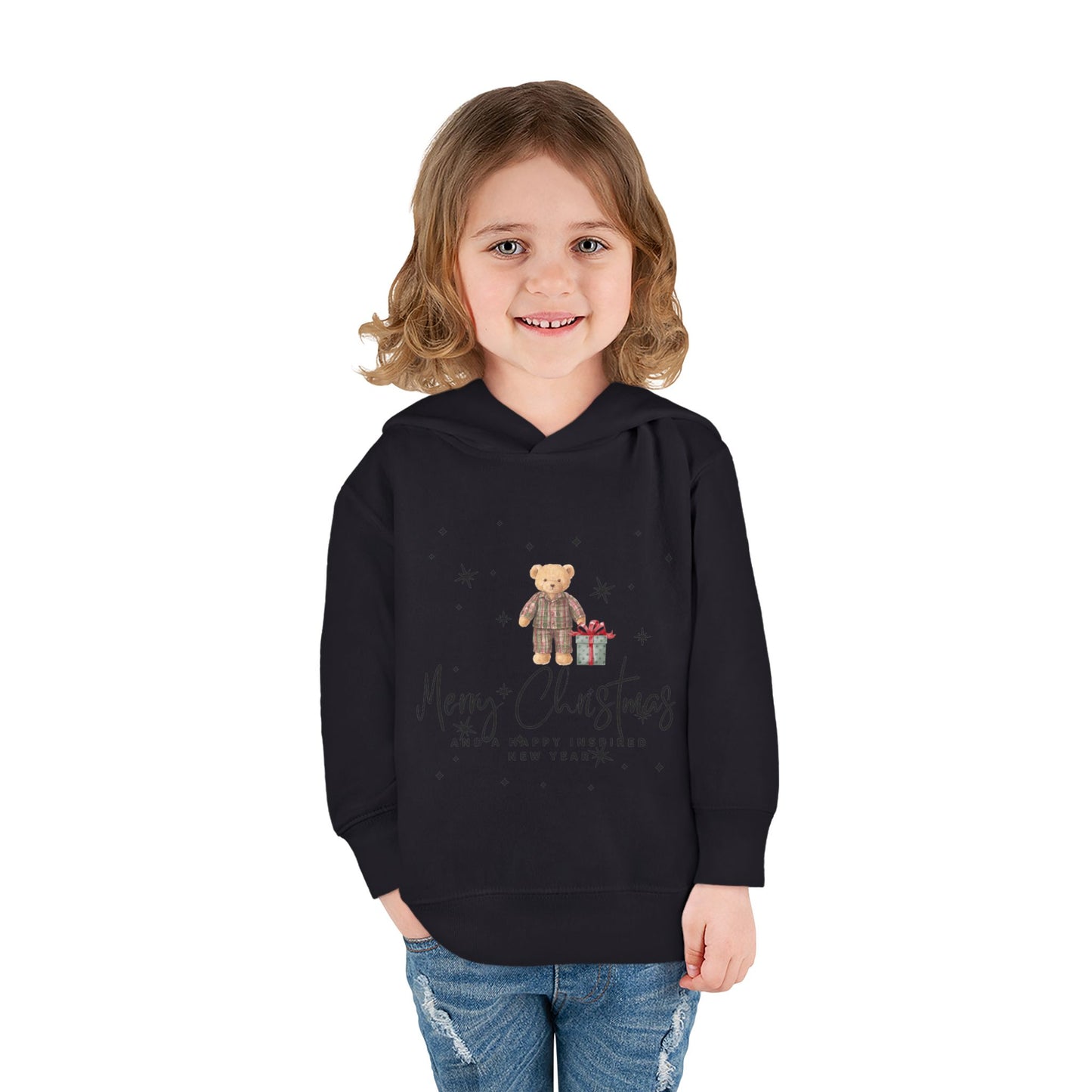 INSPIRED Toddler Hoodie - Merry Christmas Teddy Bear Holiday