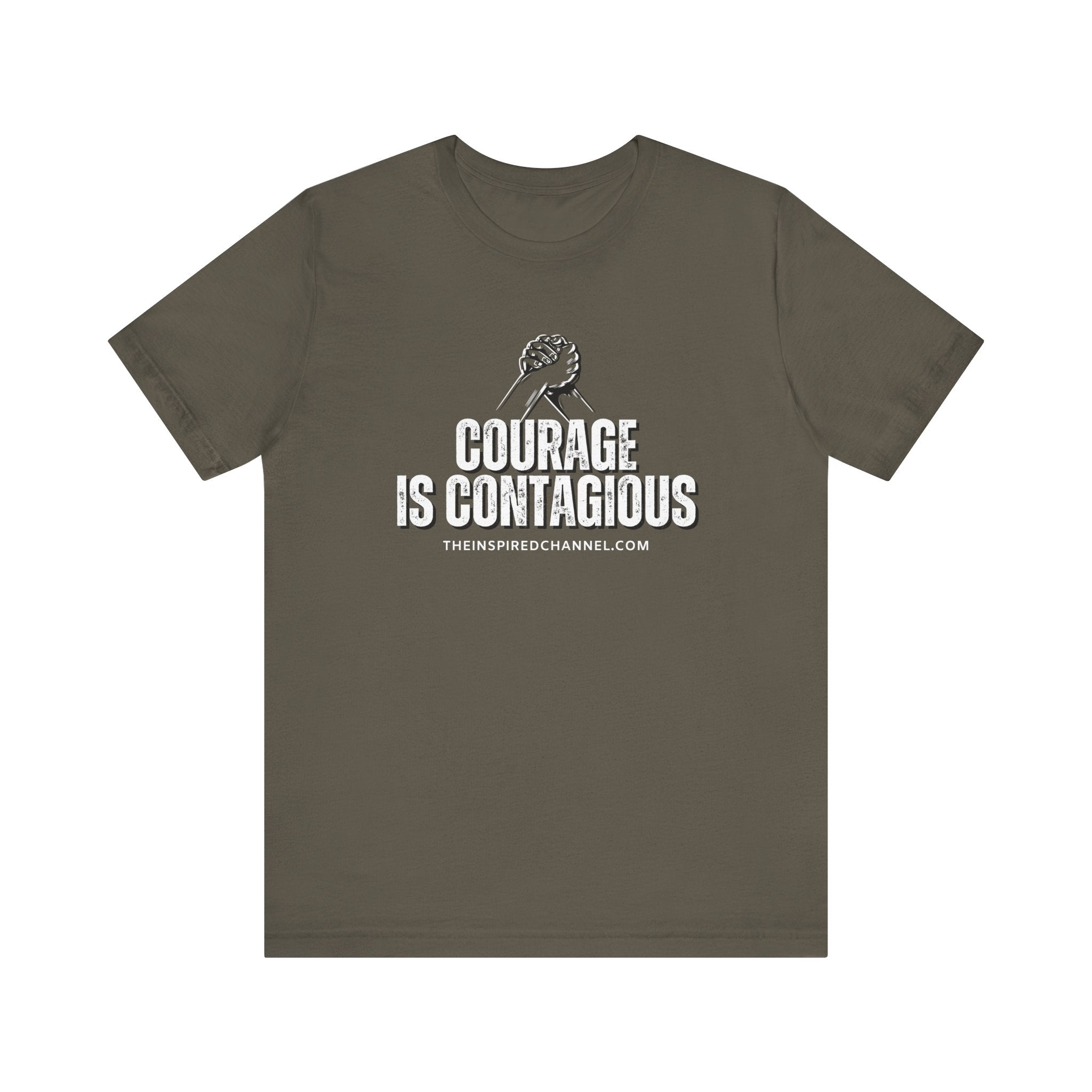 INSPIRED UNISEX Courage Is Contagious Jersey Short Sleeve Tee