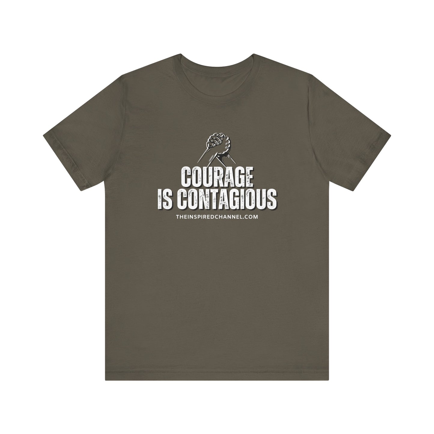 INSPIRED UNISEX Courage Is Contagious Jersey Short Sleeve Tee