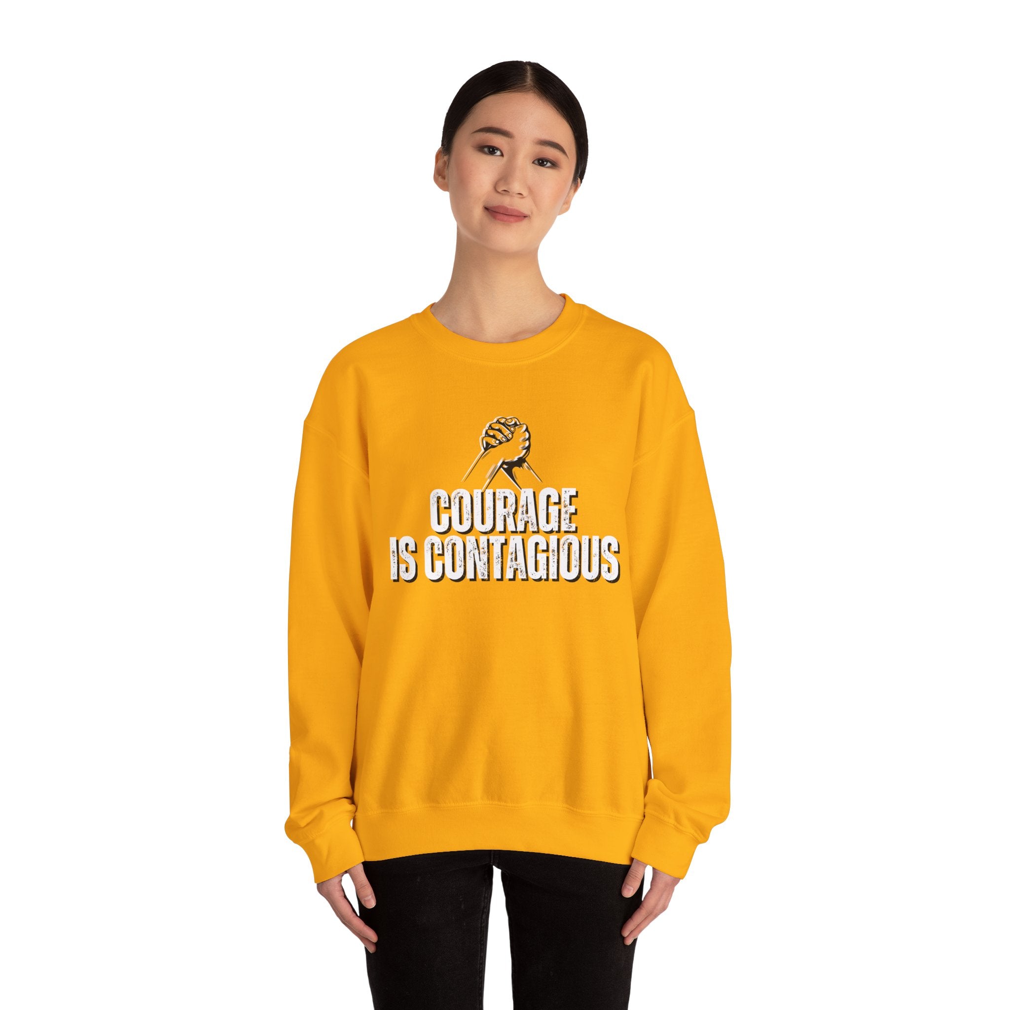 INSPIRED UNISEX Courage Is Contagious Unisex Heavy Blend Crewneck Sweatshirt