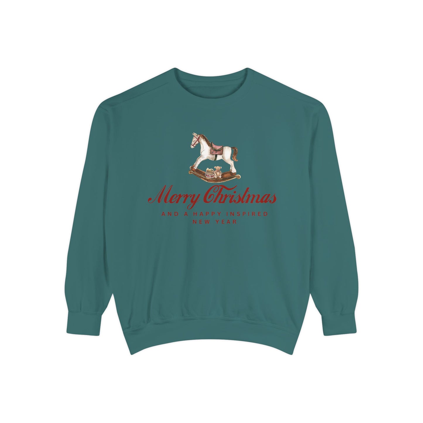 INSPIRED SPECIAL CHRISTMAS EDITION Horse UNISEX Garment-Dyed Sweatshirt