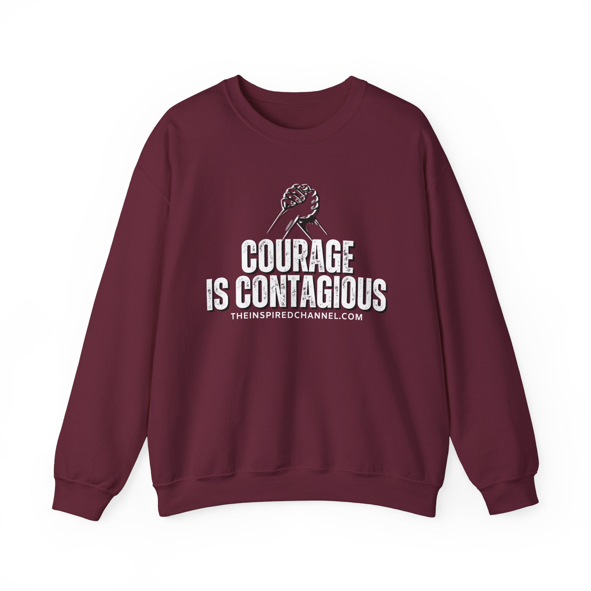 INSPIRED UNISEX Courage Is Contagious Unisex Heavy Blend Crewneck Sweatshirt