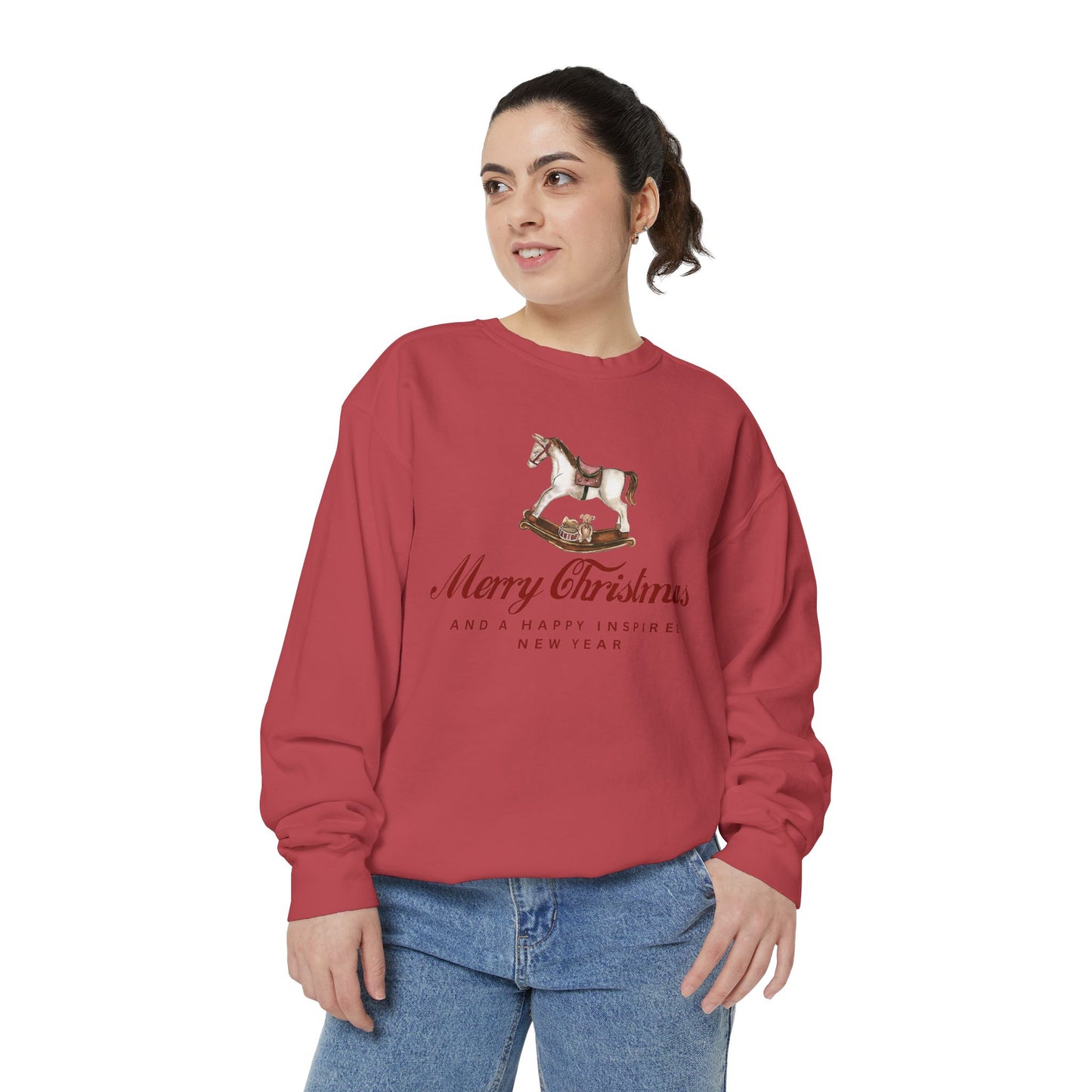 INSPIRED SPECIAL CHRISTMAS EDITION Horse UNISEX Garment-Dyed Sweatshirt