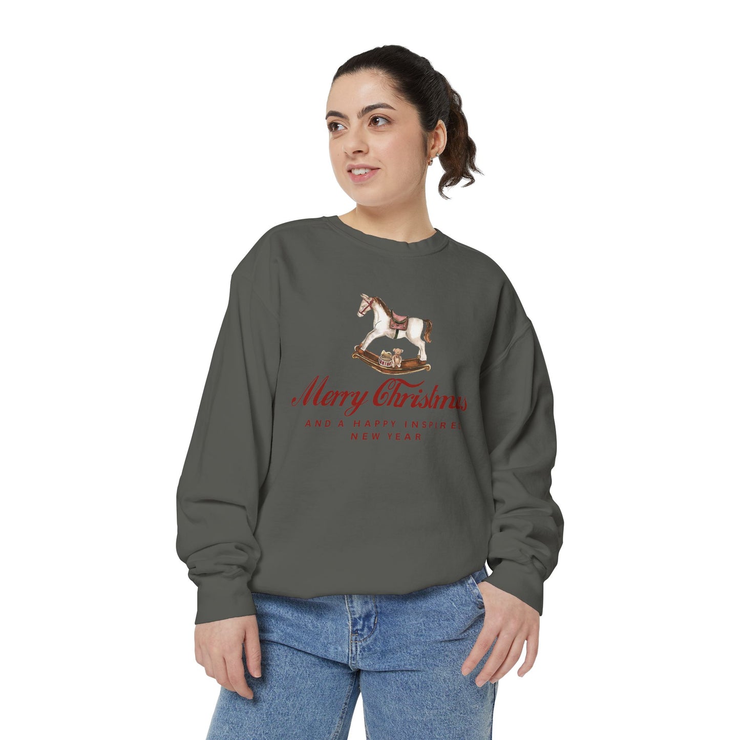 INSPIRED SPECIAL CHRISTMAS EDITION Horse UNISEX Garment-Dyed Sweatshirt