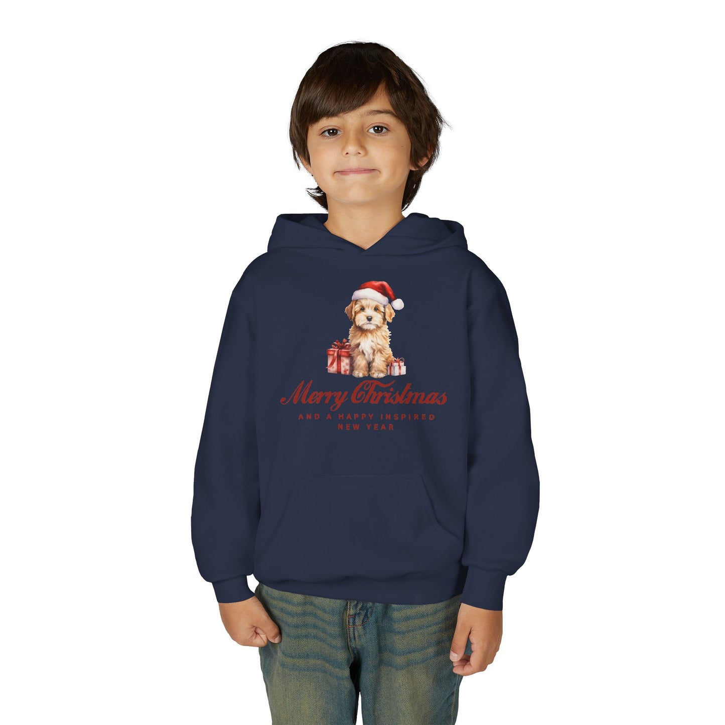 INSPIRED Youth Christmas Dog Holiday Hoodie