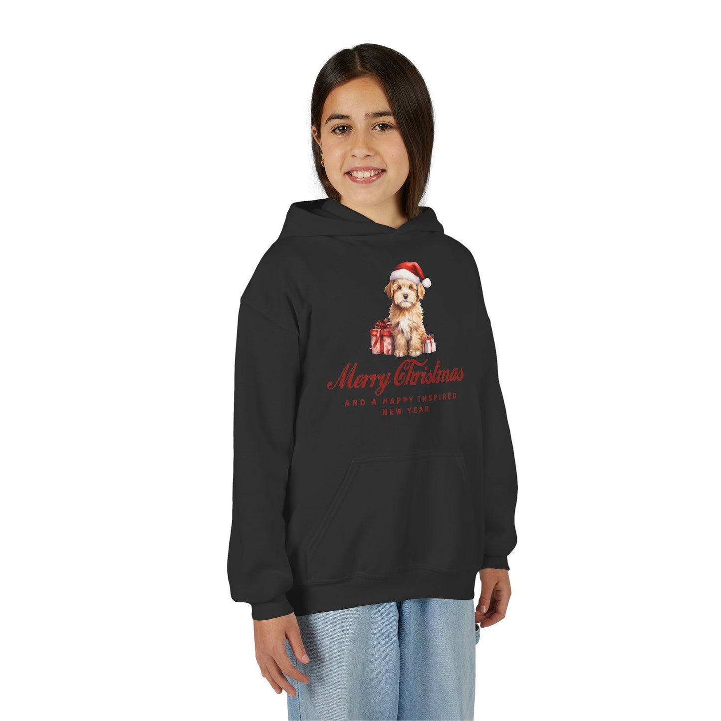 INSPIRED Youth Christmas Dog Holiday Hoodie