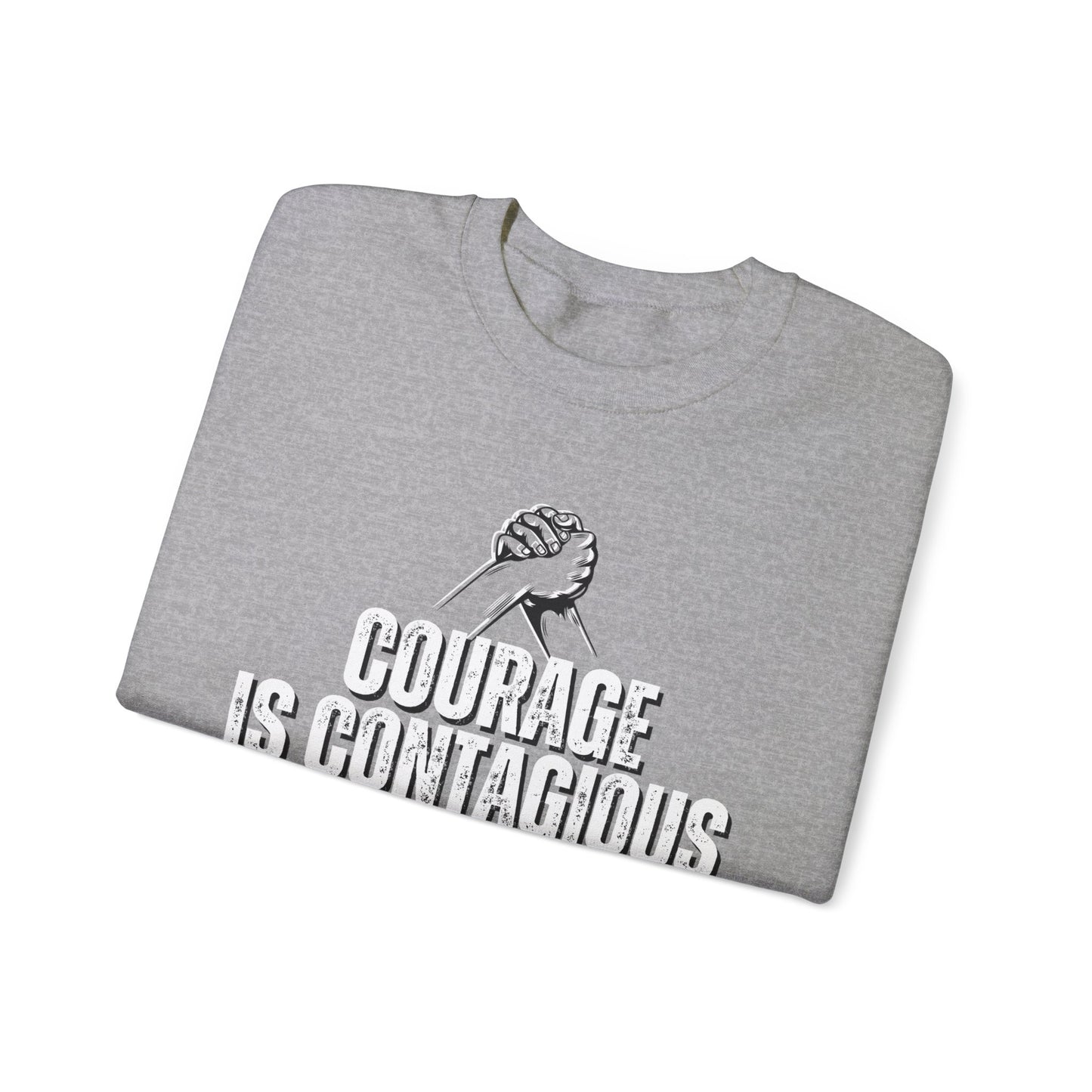 INSPIRED Men Courage Is Contagious Unisex Heavy Blend Crewneck Sweatshirt