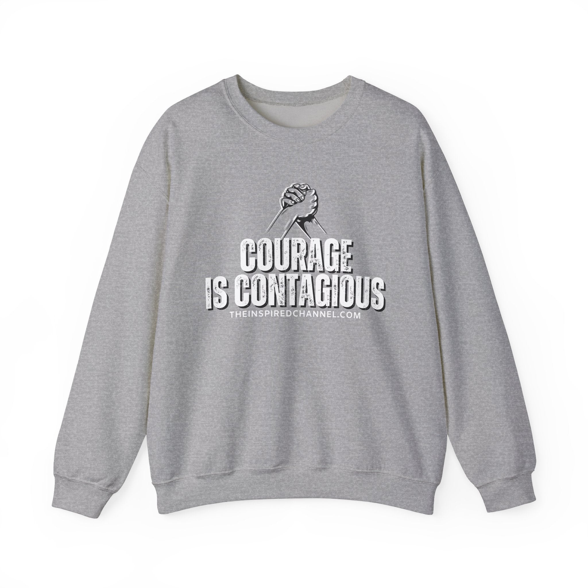 INSPIRED UNISEX Courage Is Contagious Unisex Heavy Blend Crewneck Sweatshirt