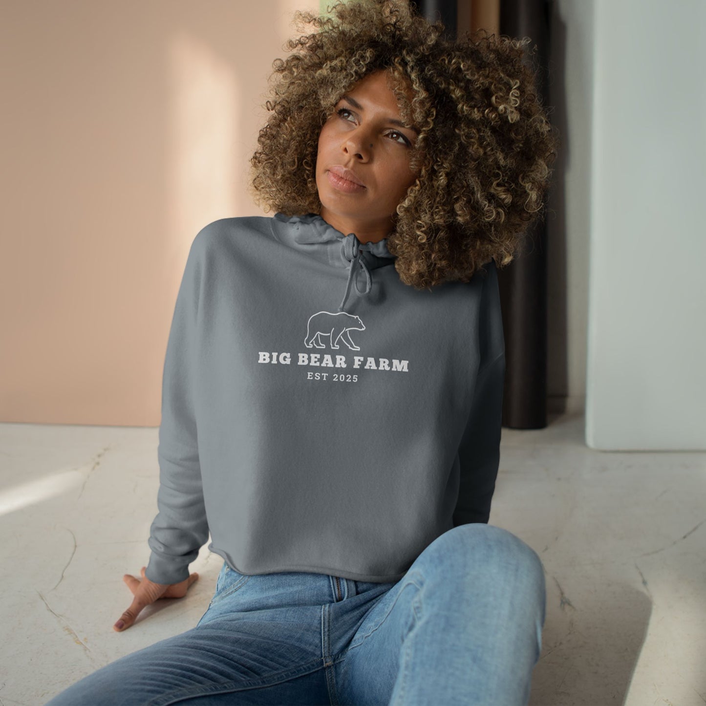 INSPIRED Big Bear Crop Hoodie